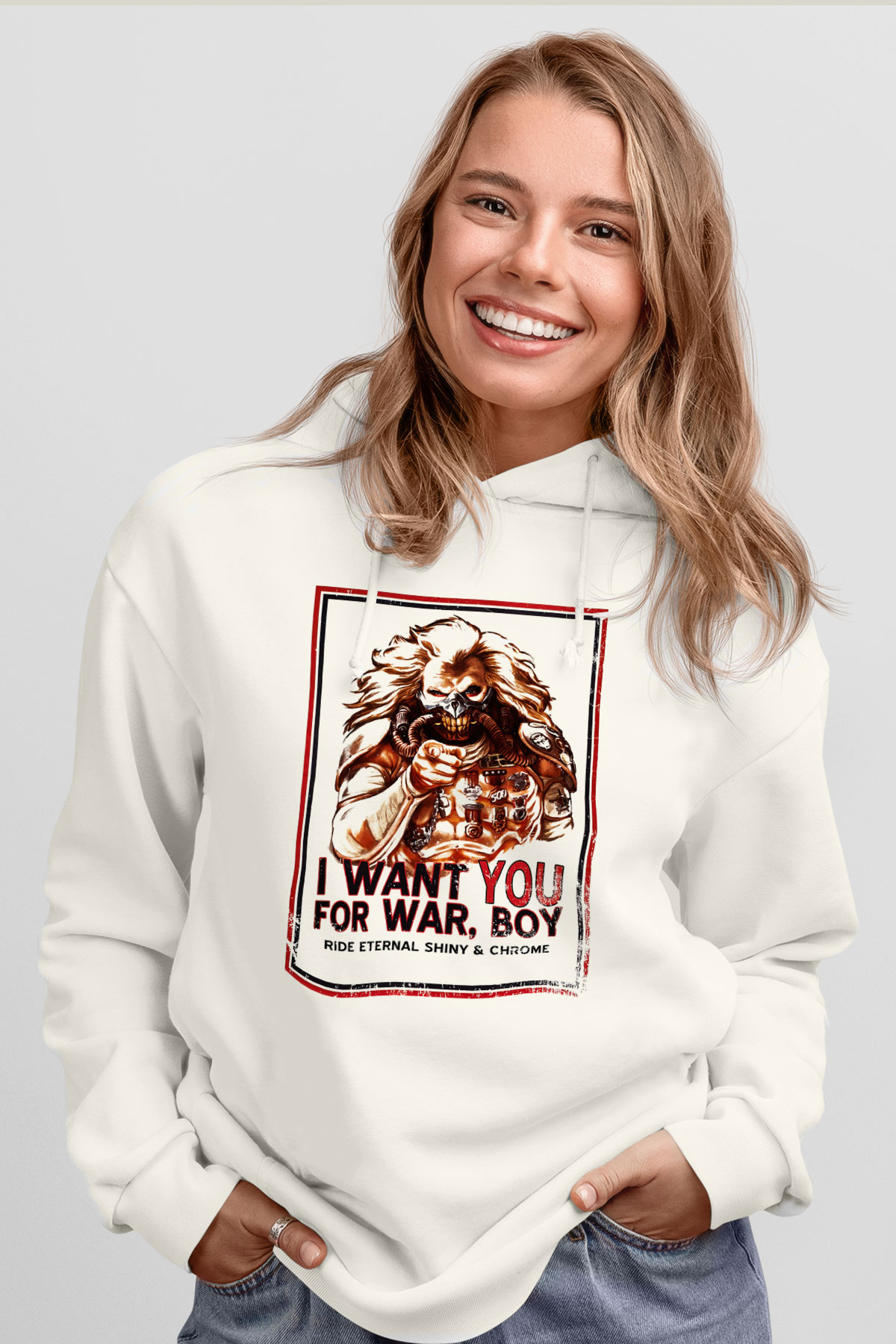 Mad Max Beyaz Unisex Hoodie