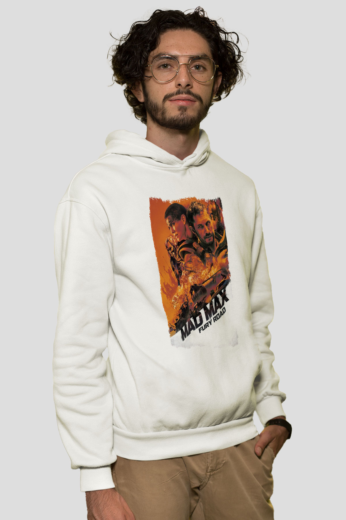 Mad Max Beyaz Unisex Hoodie