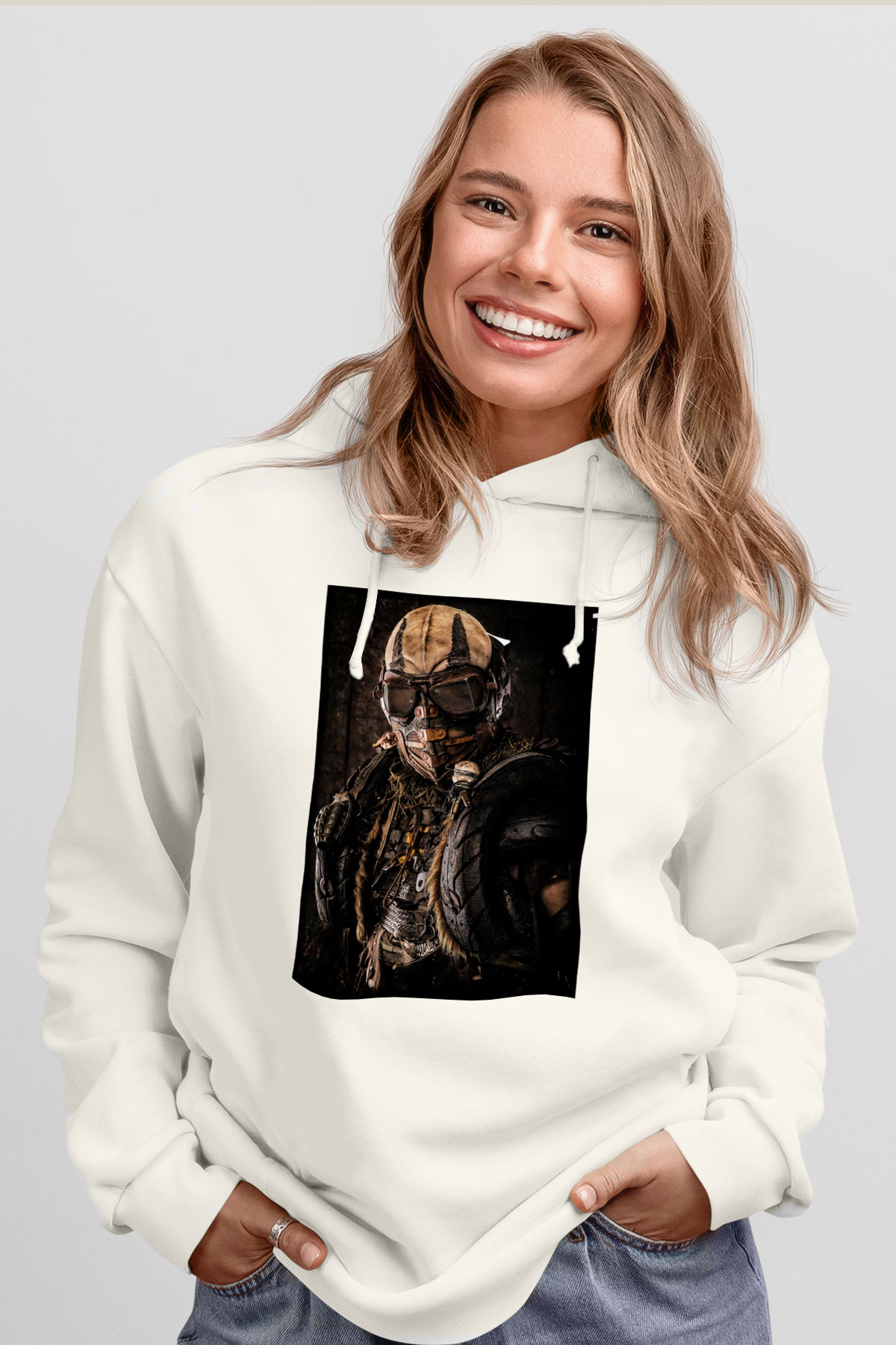 Mad Max Beyaz Unisex Hoodie