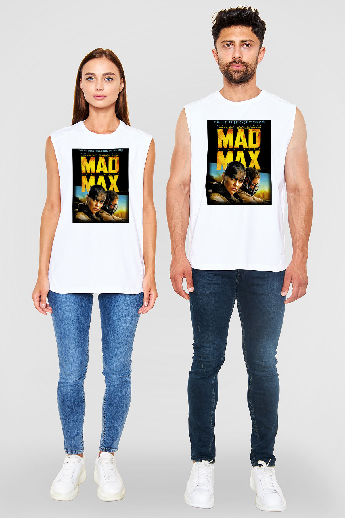 Mad Max Beyaz Unisex Kolsuz Tişört
