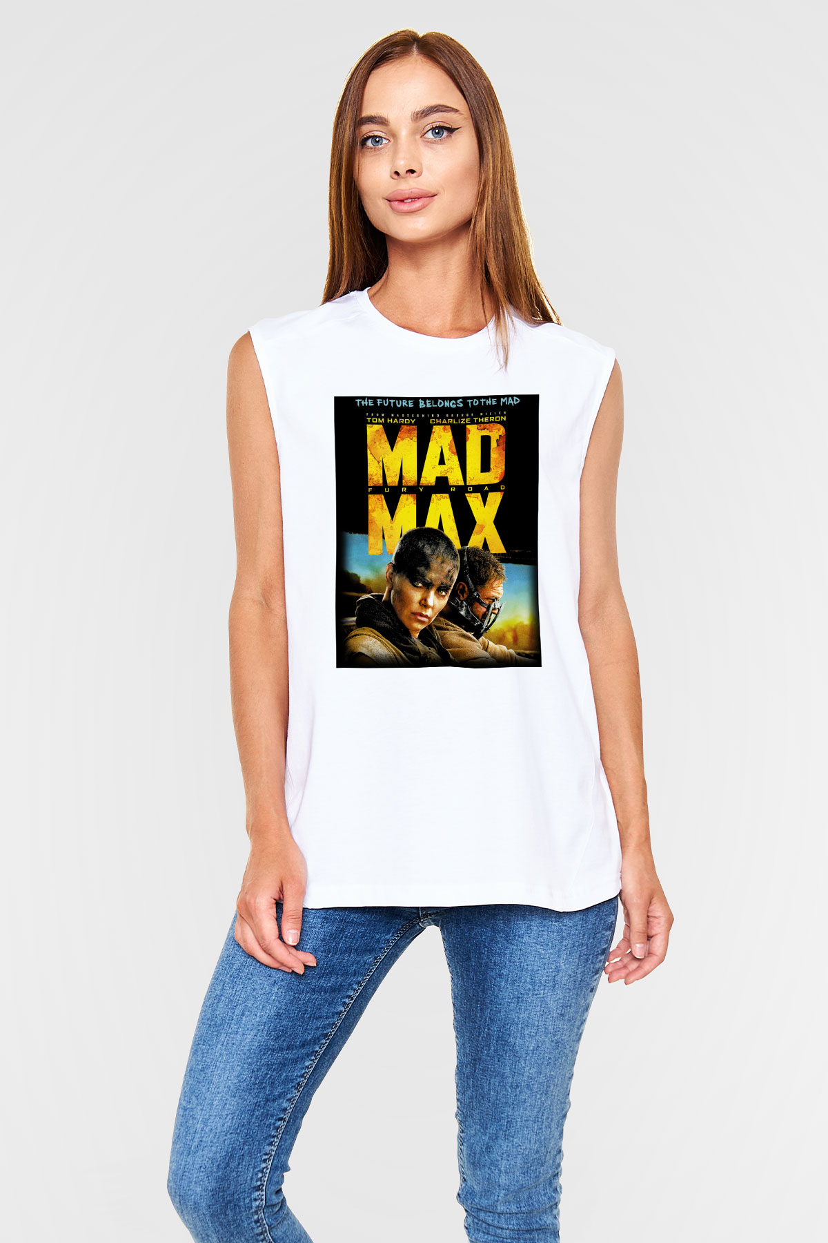 Mad Max Beyaz Unisex Kolsuz Tişört