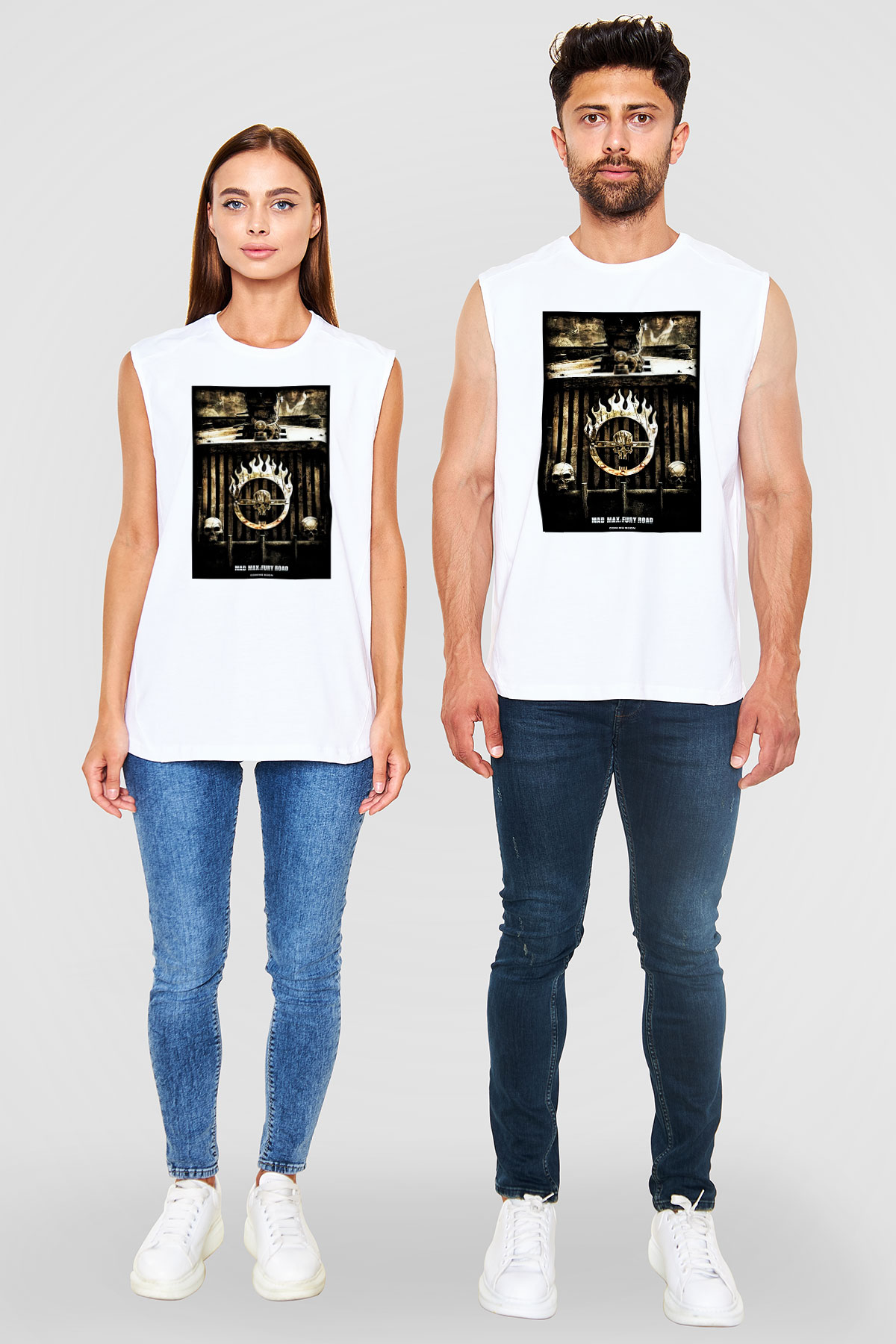 Mad Max Beyaz Unisex Kolsuz Tişört