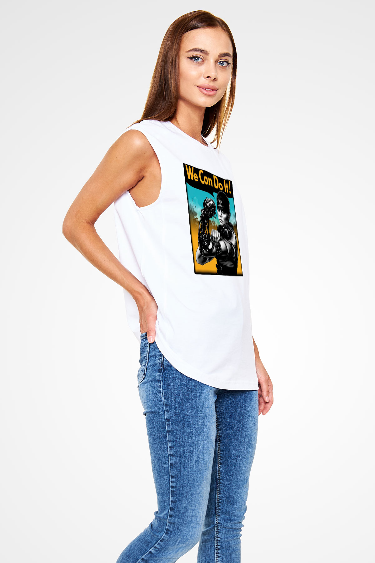 Mad Max Beyaz Unisex Kolsuz Tişört