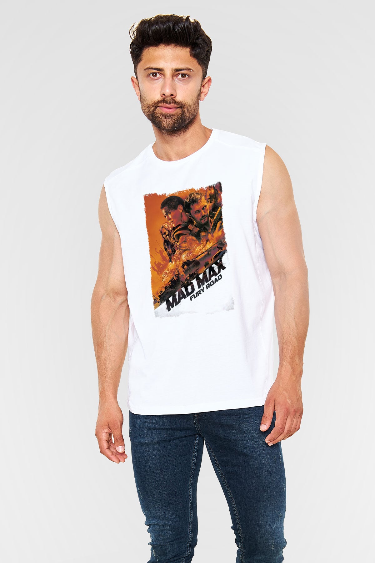 Mad Max Beyaz Unisex Kolsuz Tişört