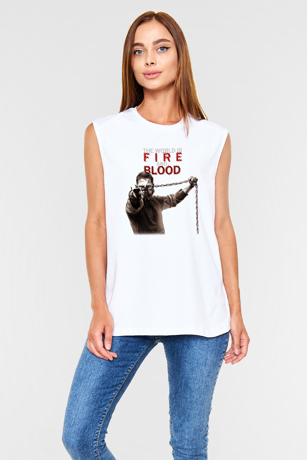 Mad Max Beyaz Unisex Kolsuz Tişört