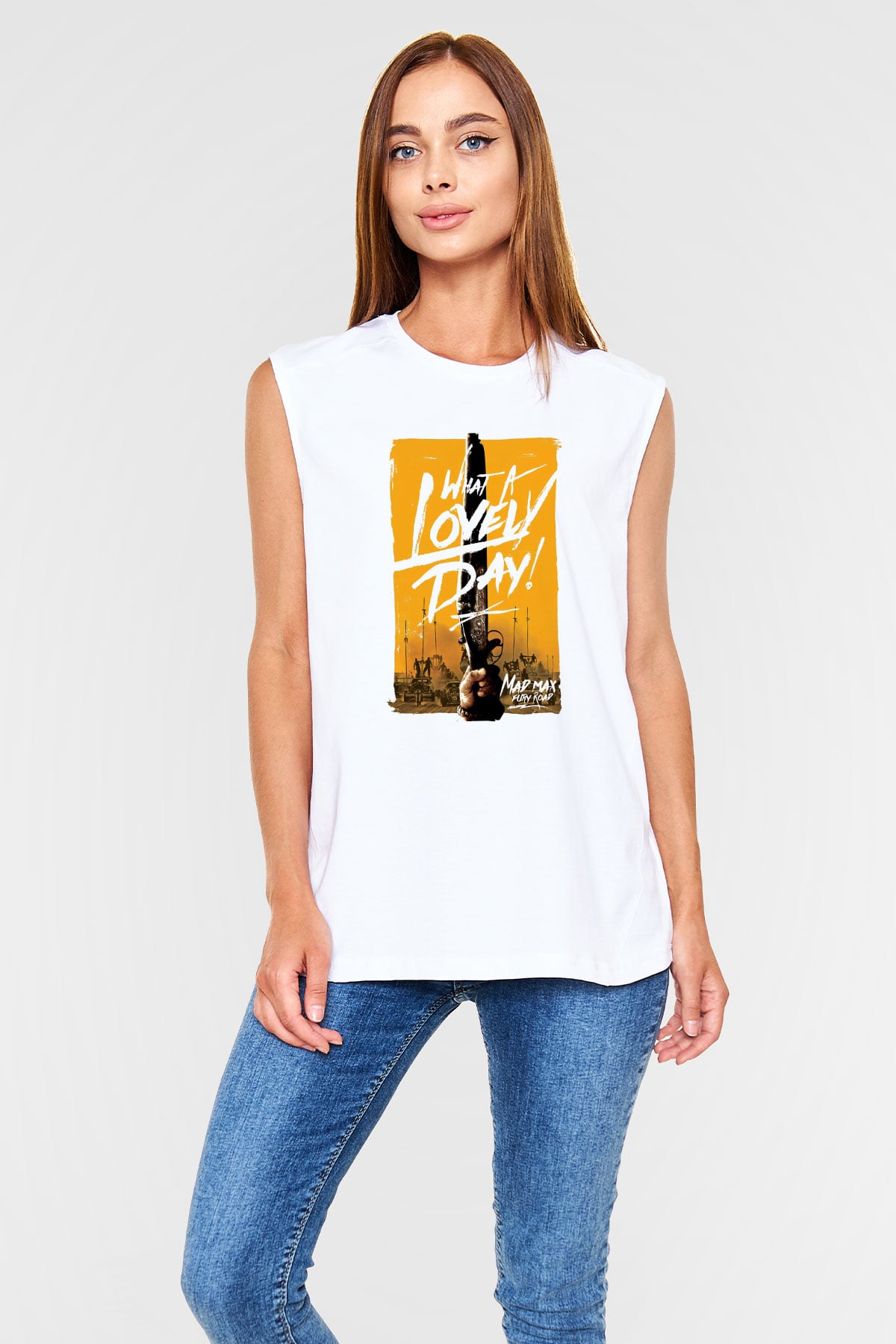 Mad Max Beyaz Unisex Kolsuz Tişört