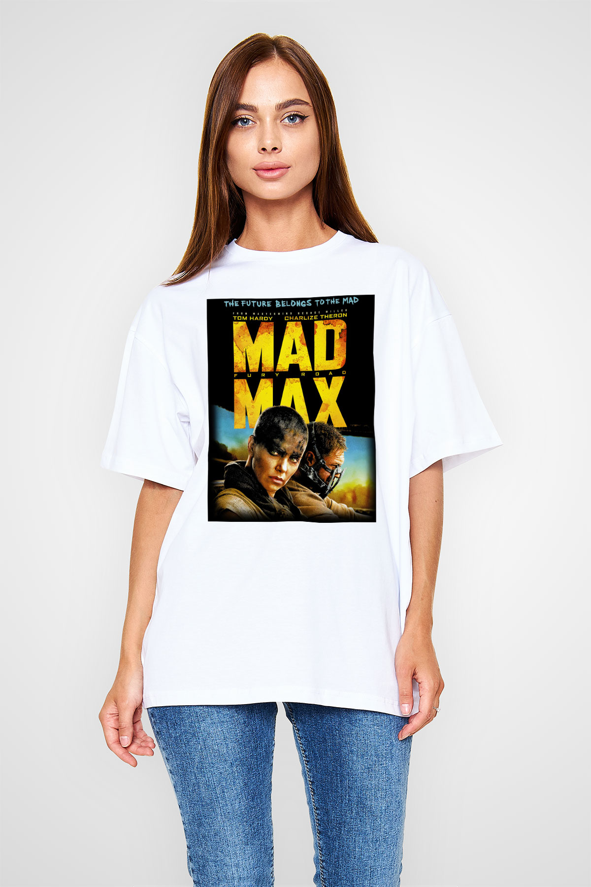 Mad Max Beyaz Unisex Oversize Tişört T-Shirt