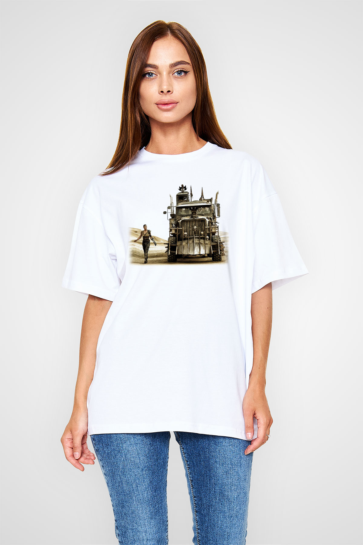 Mad Max Beyaz Unisex Oversize Tişört T-Shirt