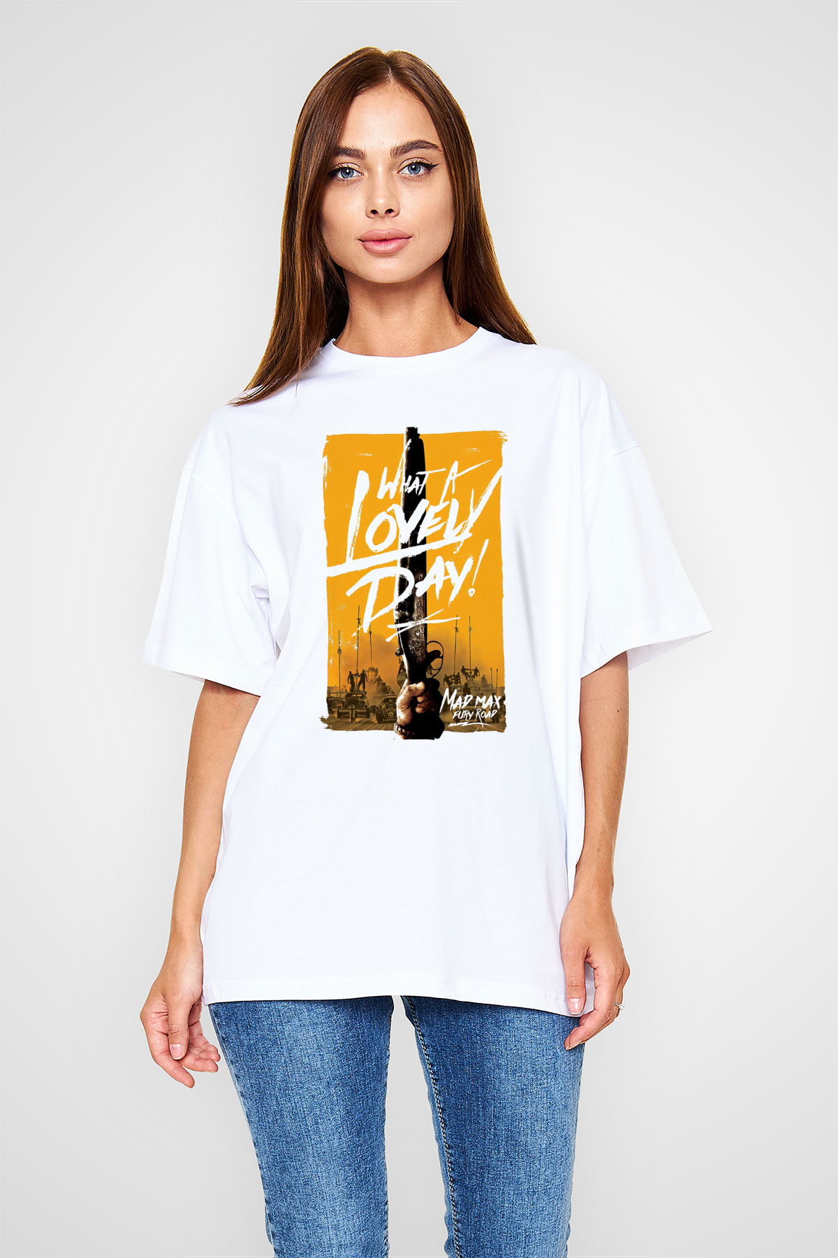 Mad Max Beyaz Unisex Oversize Tişört T-Shirt