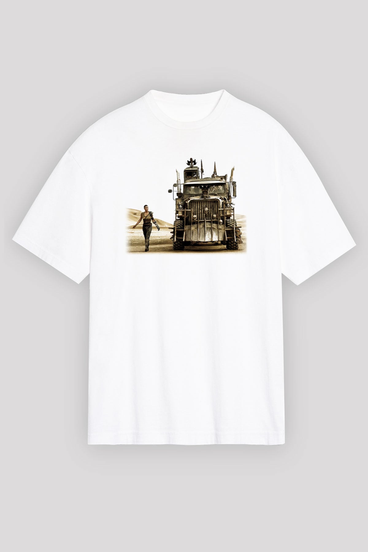 Mad Max Beyaz Unisex Oversize Tişört T-Shirt