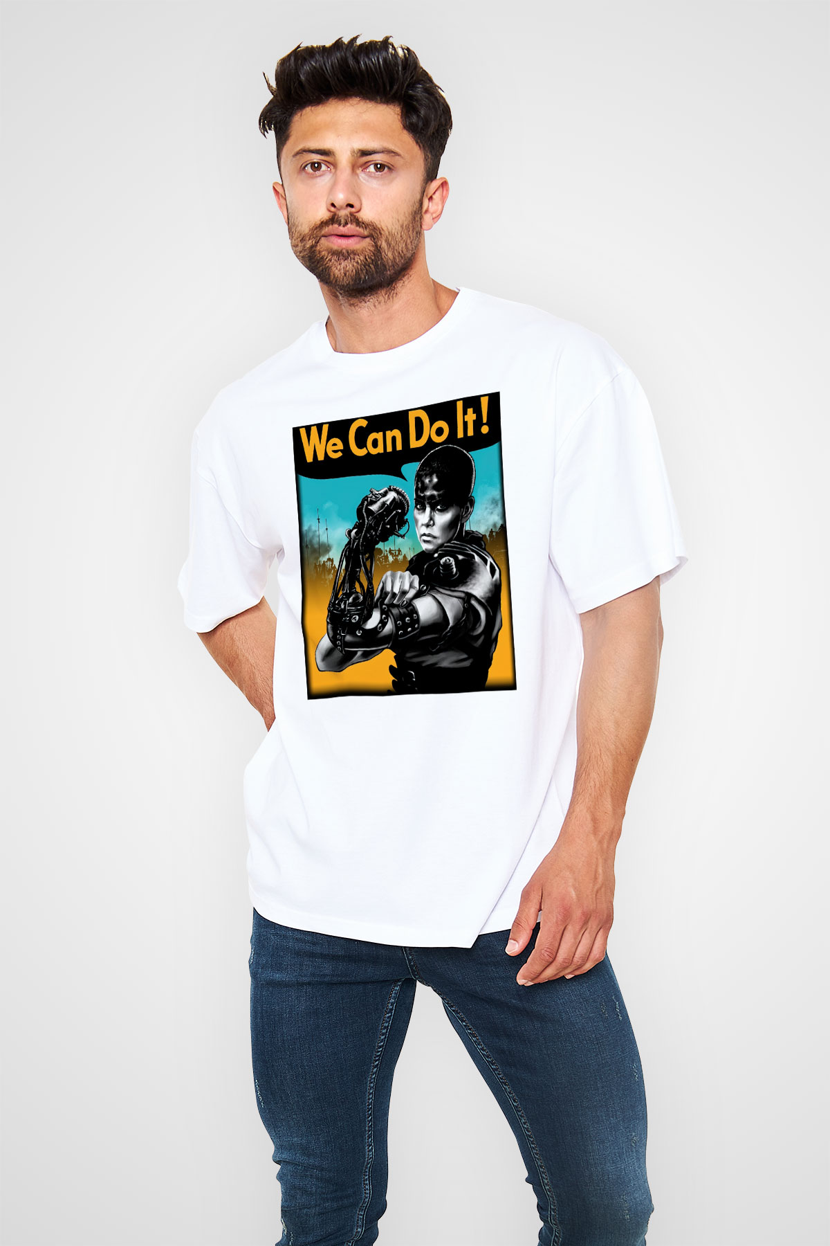Mad Max Beyaz Unisex Oversize Tişört T-Shirt