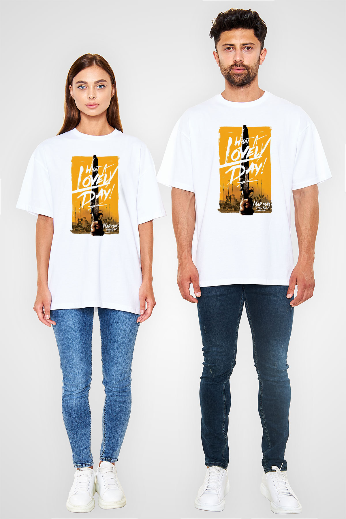 Mad Max Beyaz Unisex Oversize Tişört T-Shirt