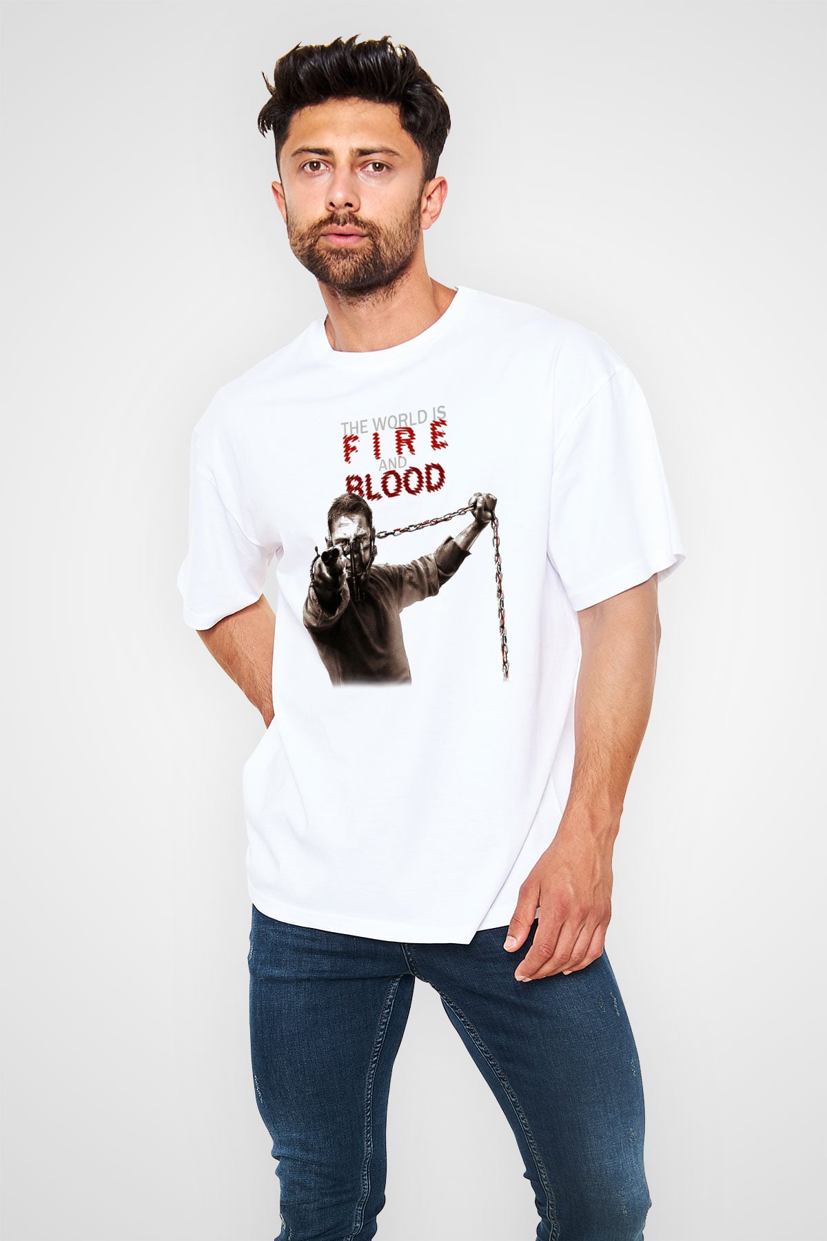 Mad Max Beyaz Unisex Oversize Tişört T-Shirt