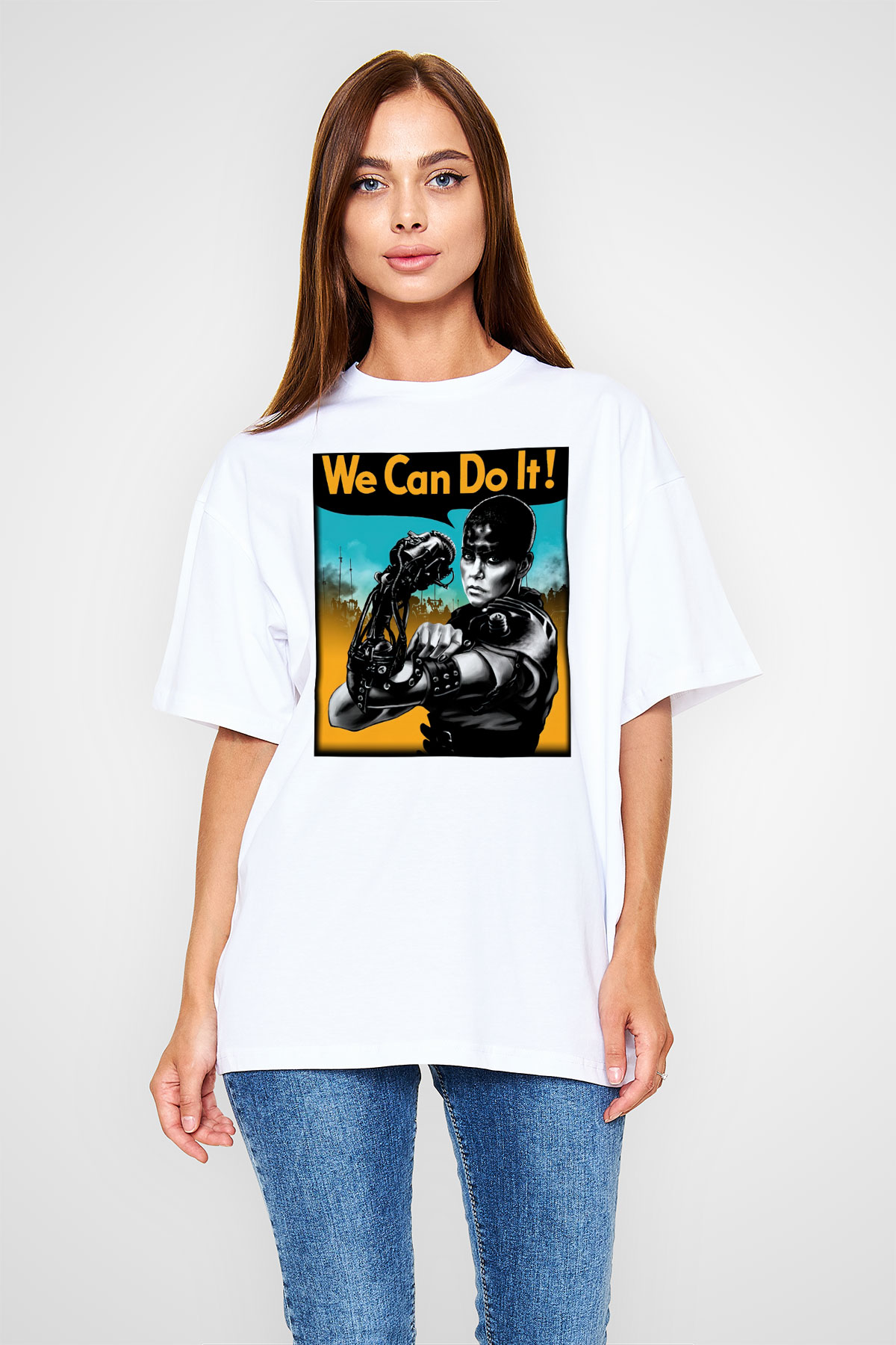 Mad Max Beyaz Unisex Oversize Tişört T-Shirt