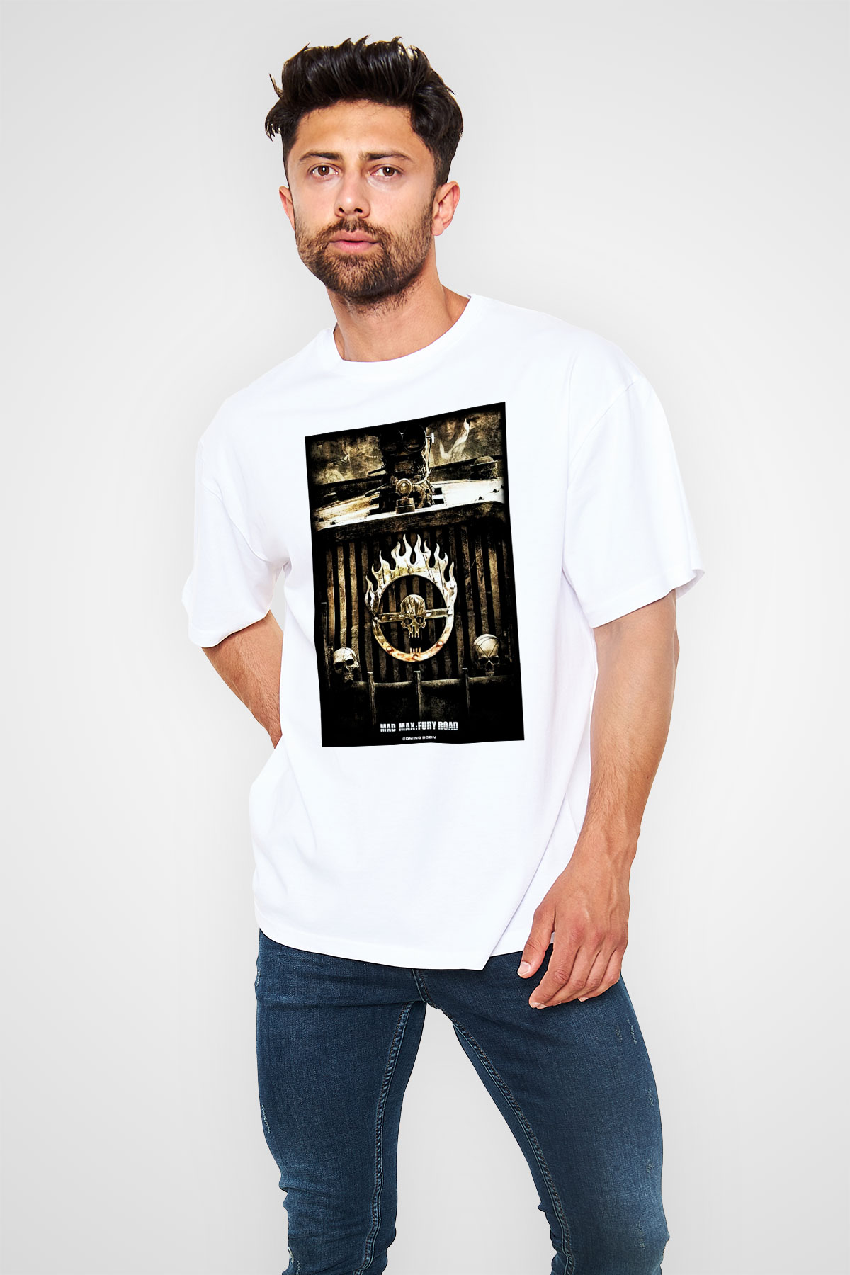 Mad Max Beyaz Unisex Oversize Tişört T-Shirt