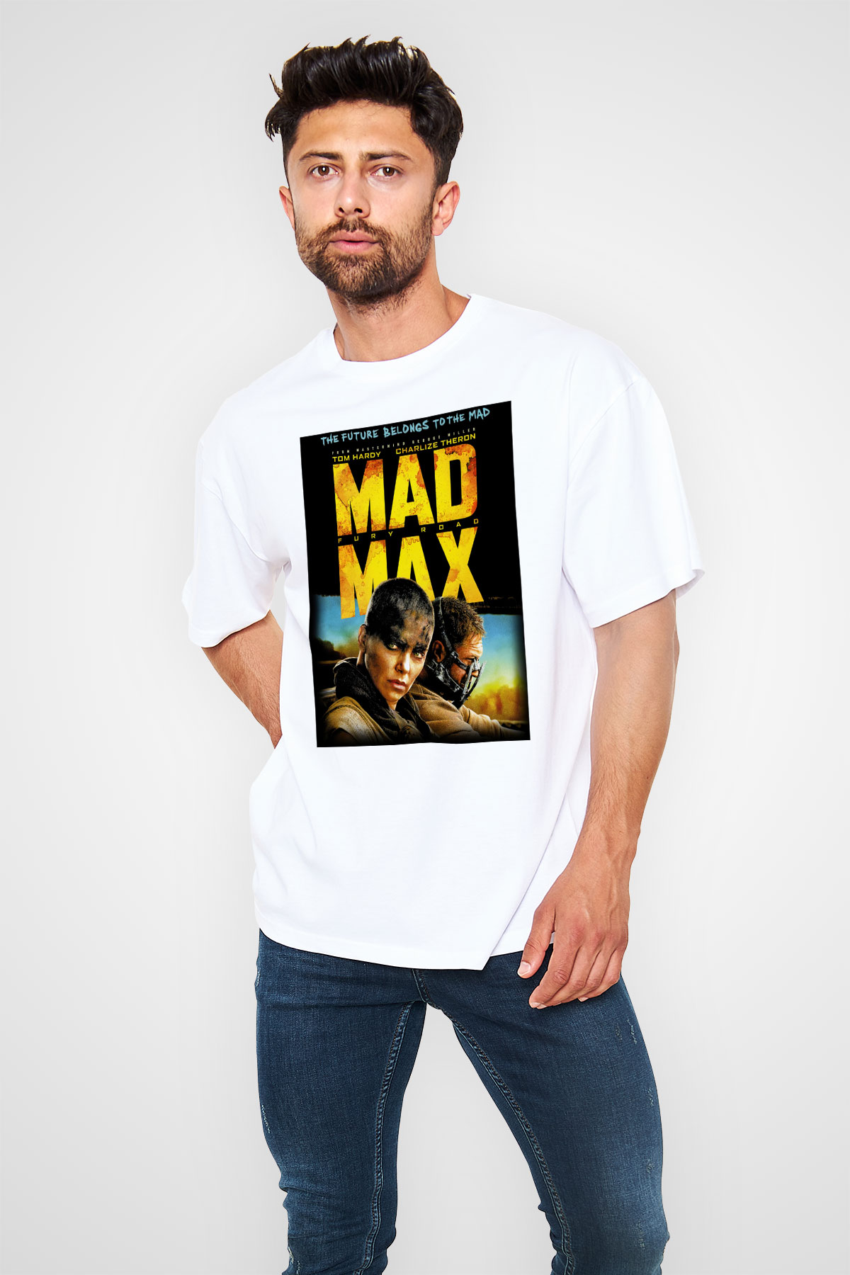 Mad Max Beyaz Unisex Oversize Tişört T-Shirt