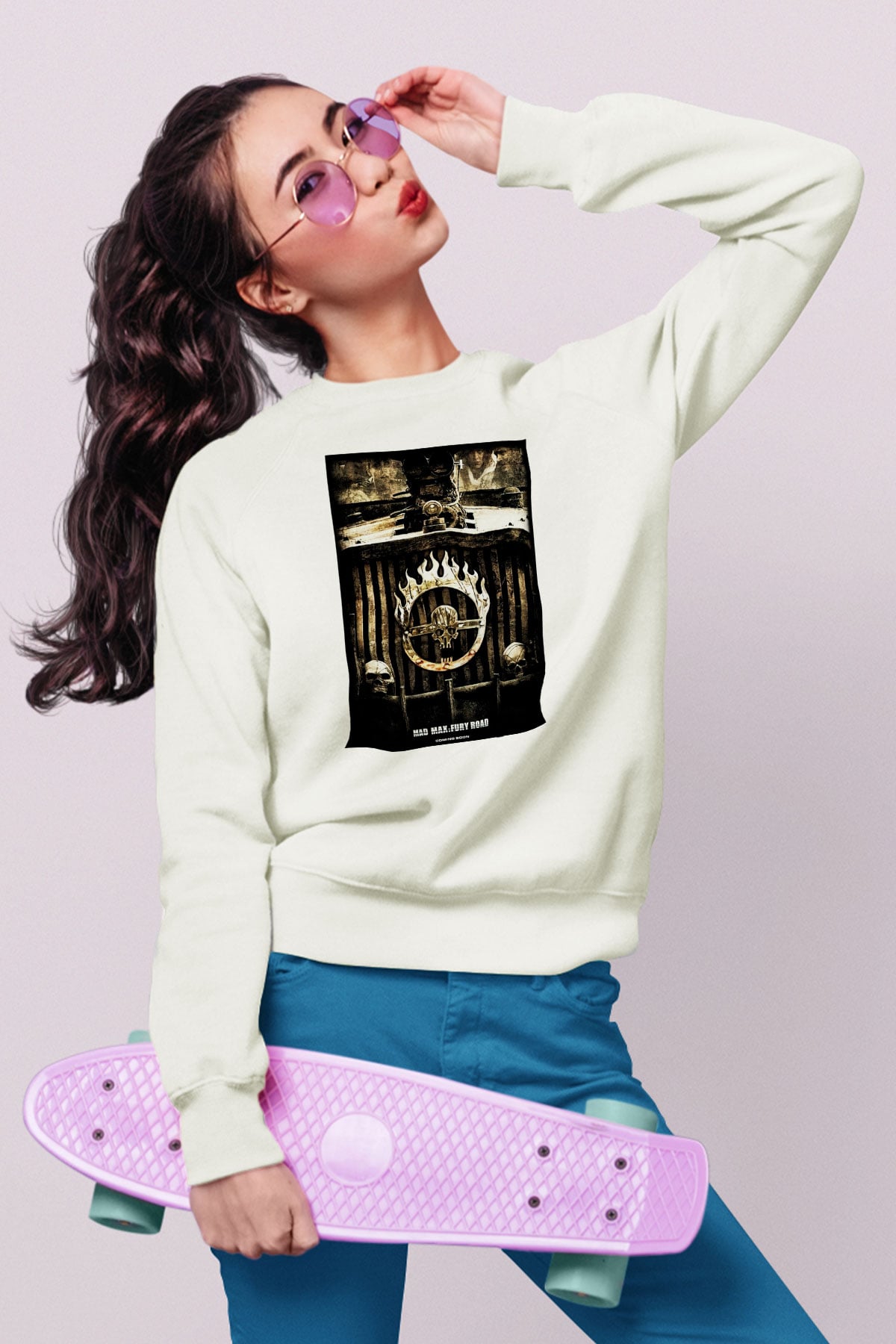 Mad Max Beyaz Unisex Sweatshirt