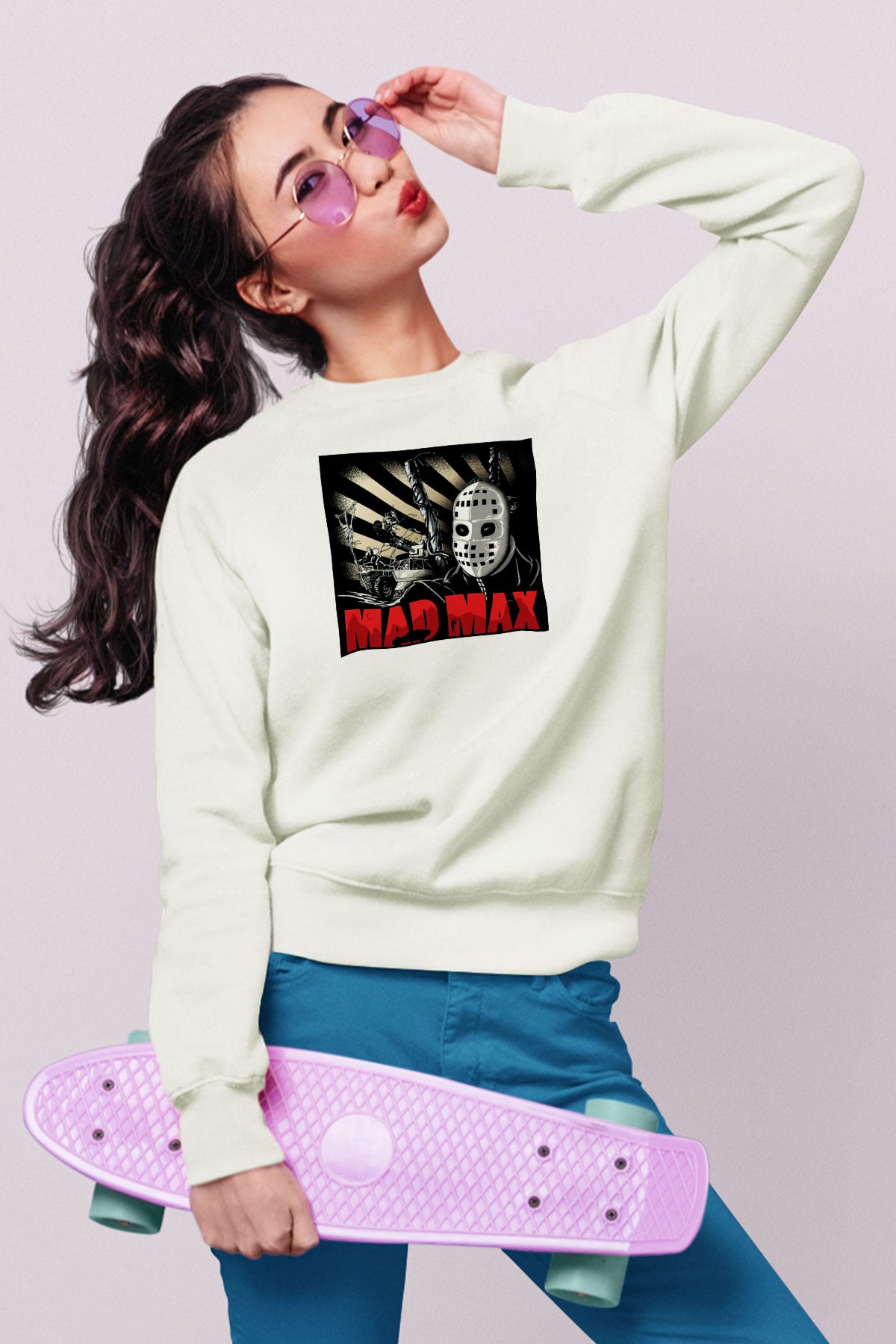 Mad Max Beyaz Unisex Sweatshirt