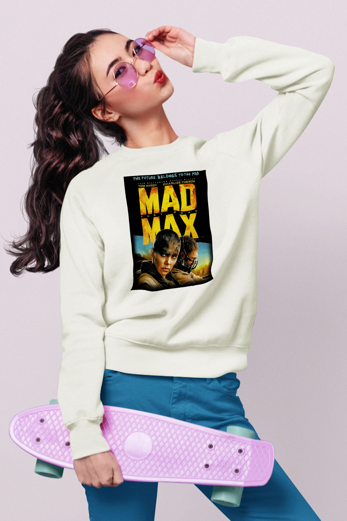 Mad Max Beyaz Unisex Sweatshirt