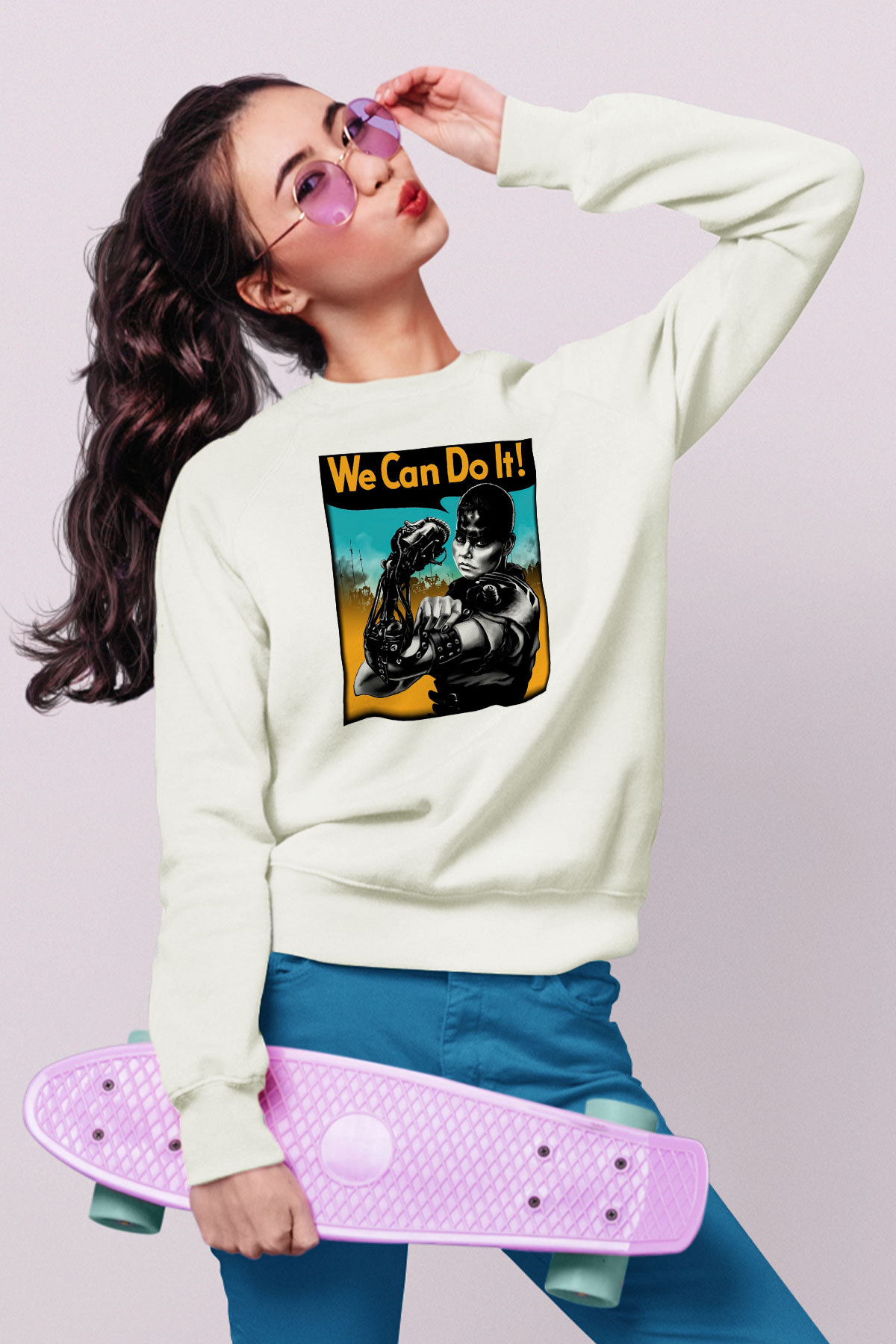 Mad Max Beyaz Unisex Sweatshirt