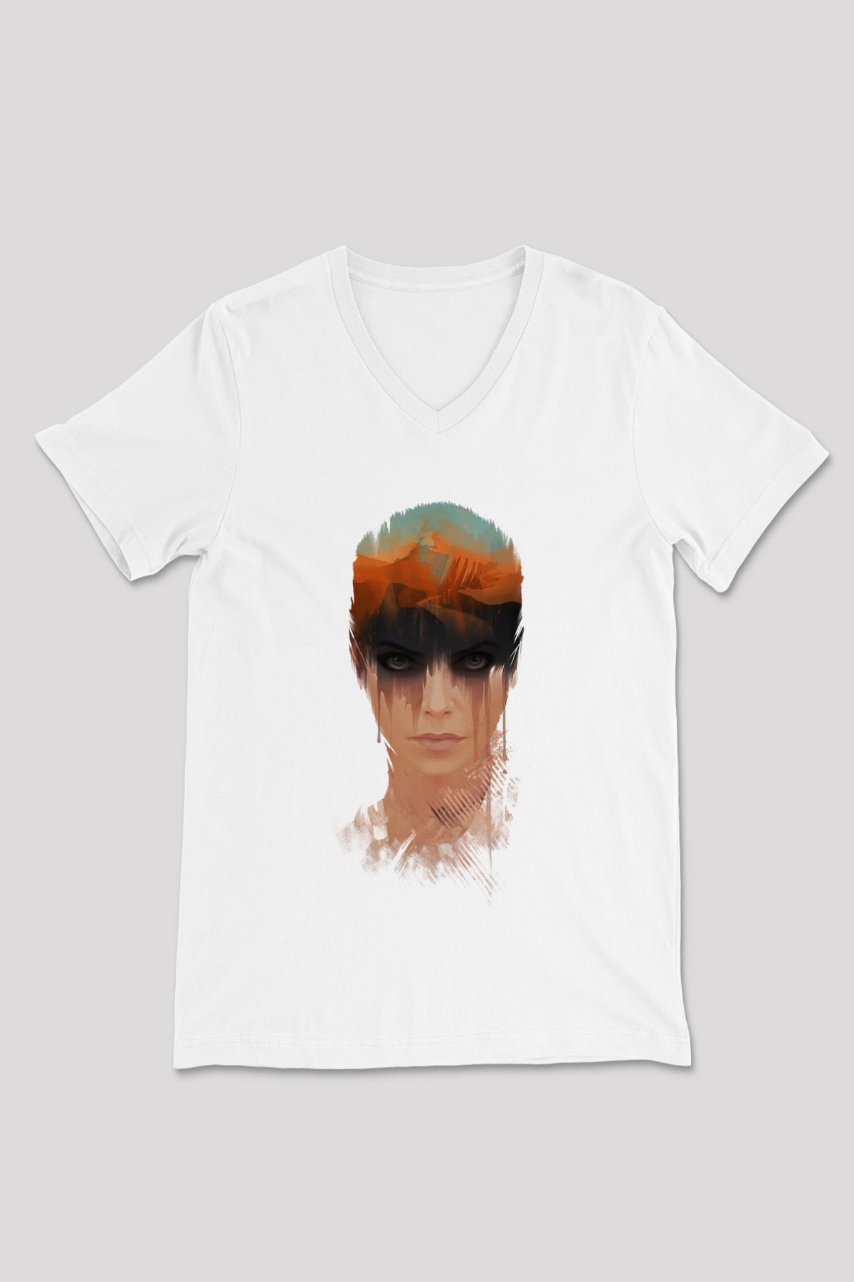 Mad Max Beyaz Unisex V Yaka Tişört T-Shirt