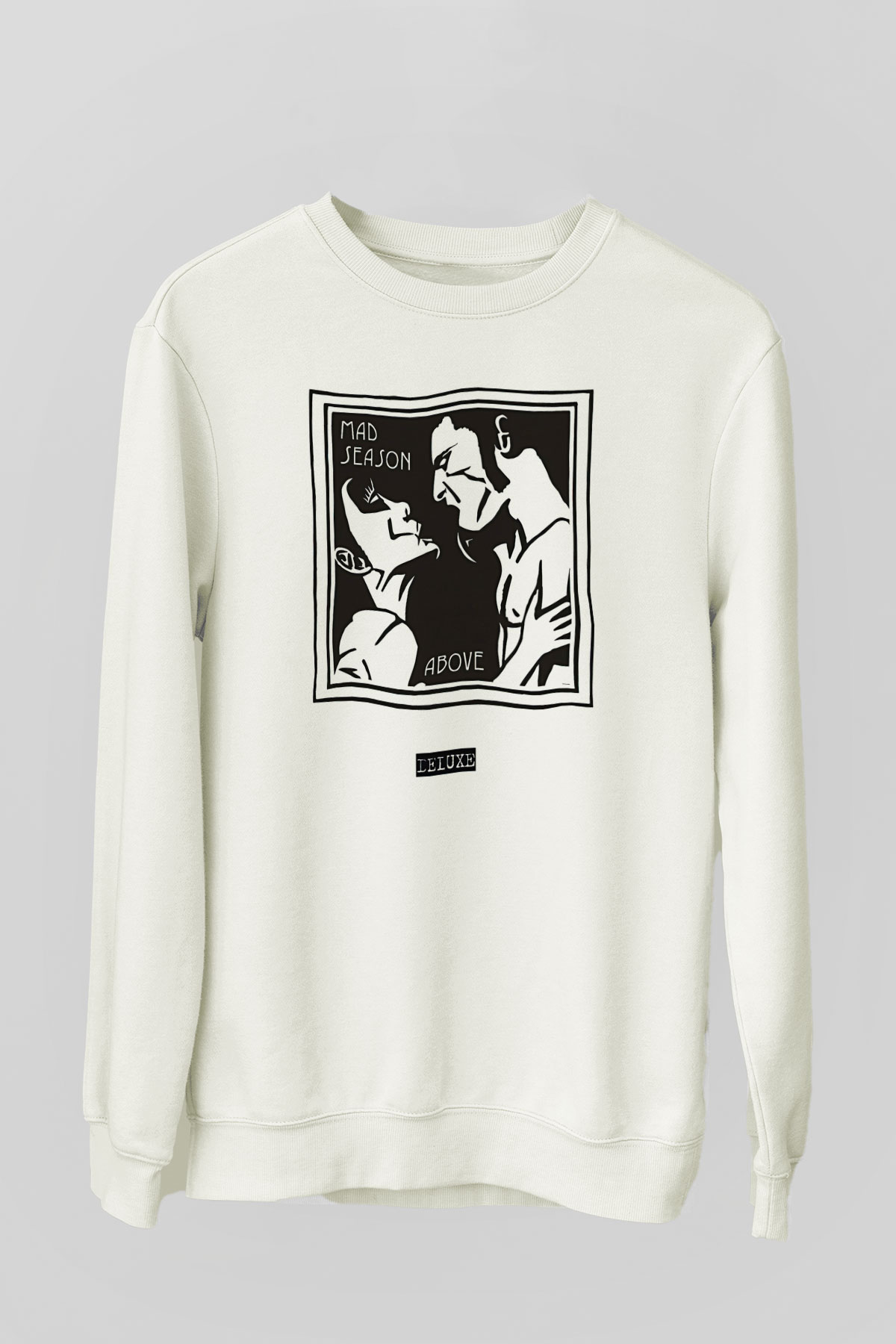 Mad Season Baskılı Beyaz Unisex Sweatshirt