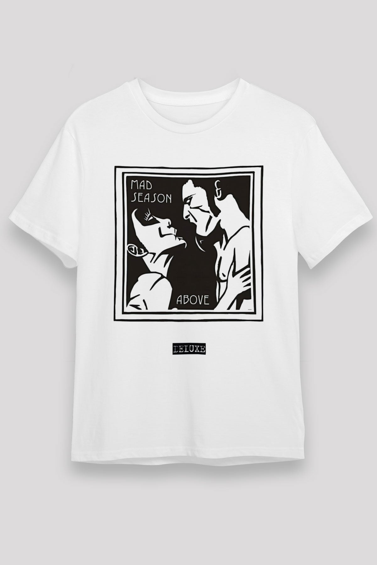 Mad Season Baskılı Unisex Beyaz Tişört - Tshirt