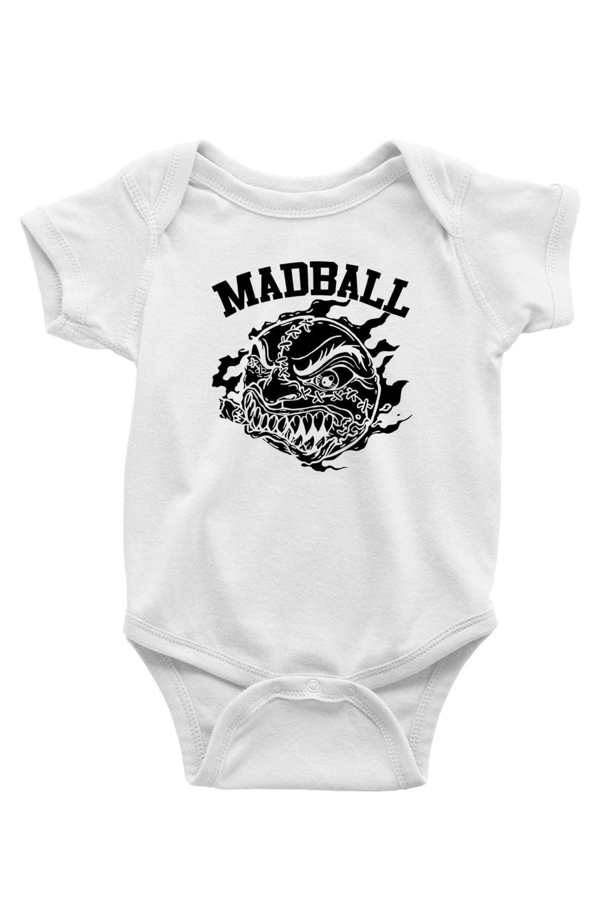 Madball Baskılı Beyaz Unisex Bebek Body - Zıbın