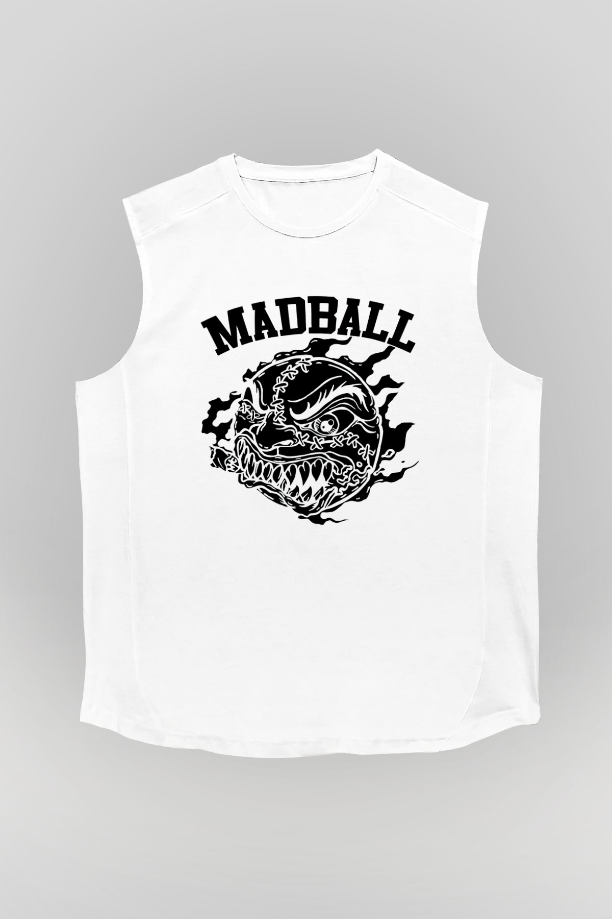 Madball Beyaz Unisex Kolsuz Tişört