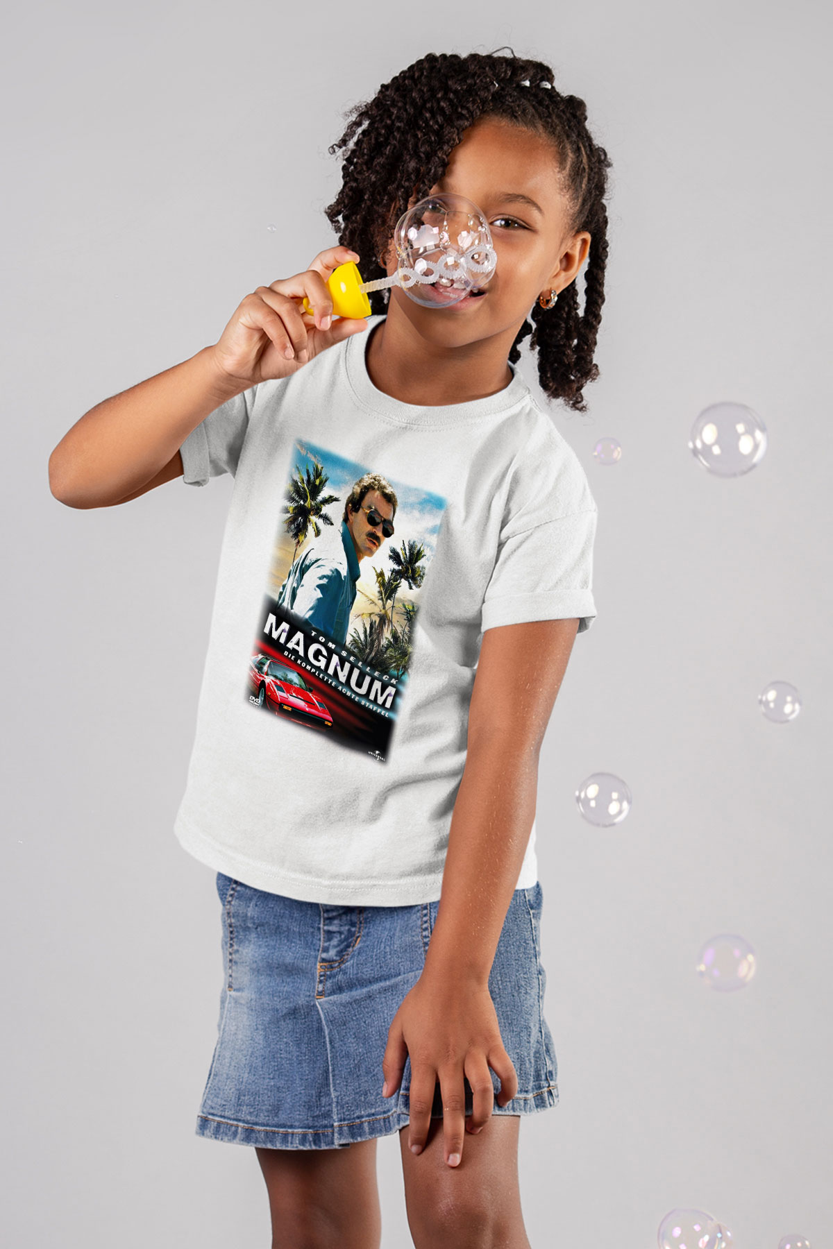 Magnum P.I. Baskılı Beyaz Unisex Çocuk Tişört