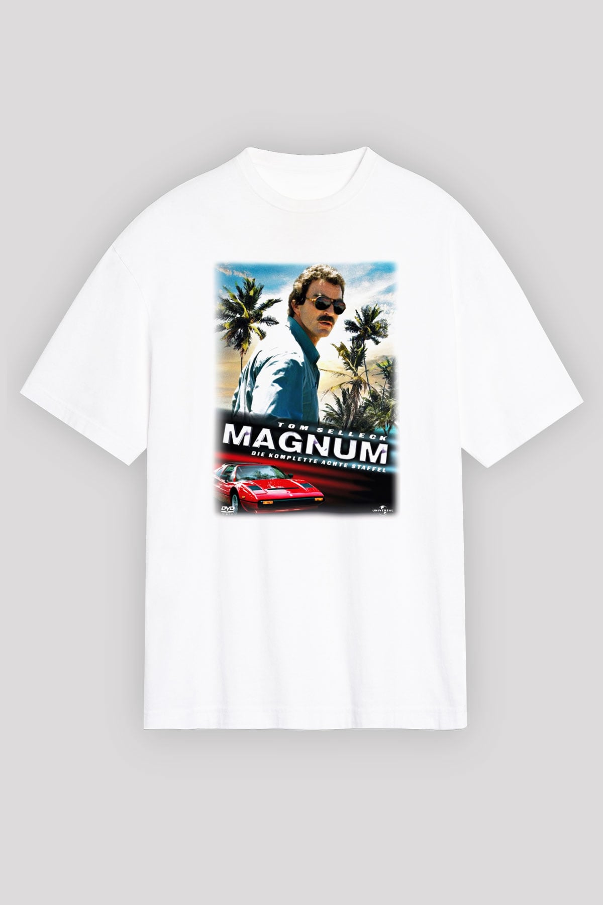 Magnum P.I. Beyaz Unisex Oversize Tişört T-Shirt