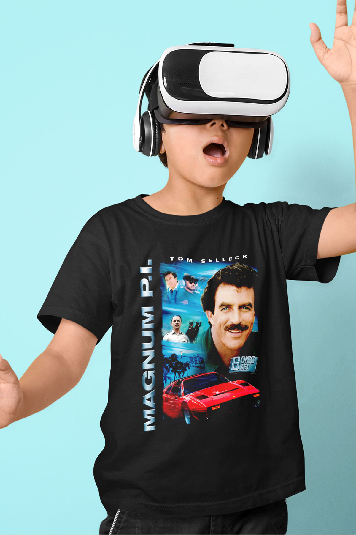 Magnum P.I. Siyah Unisex Çocuk Tişört