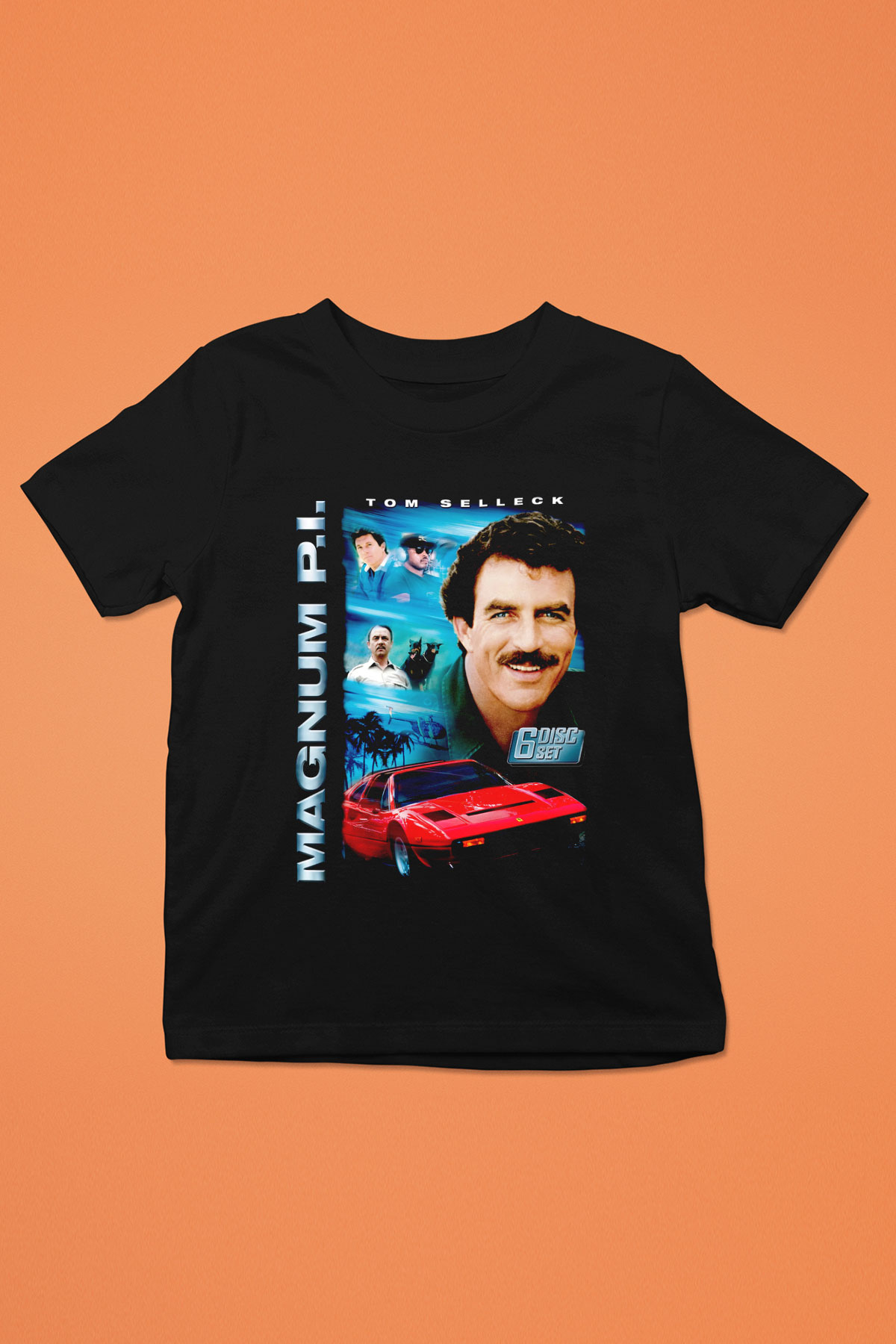 Magnum P.I. Siyah Unisex Çocuk Tişört