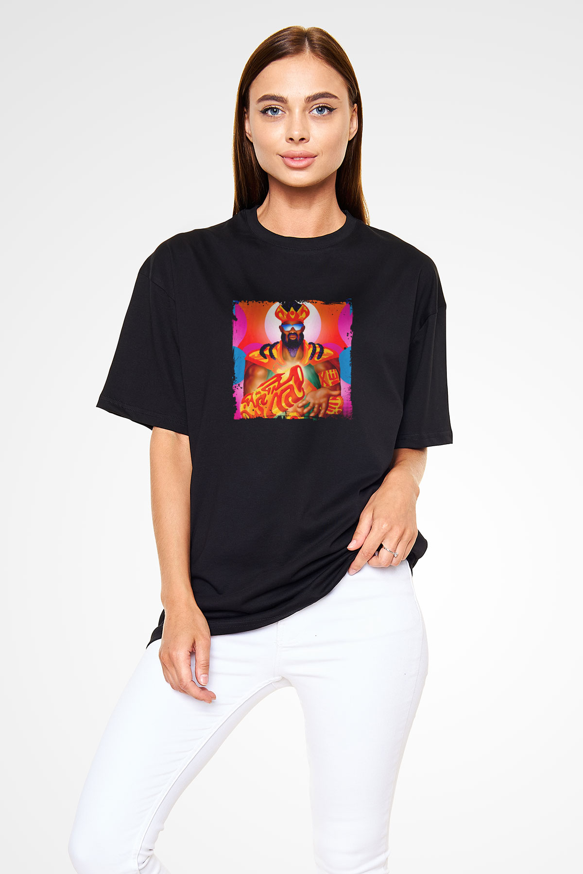Major Lazer Baskılı Unisex Oversize Siyah Tişört