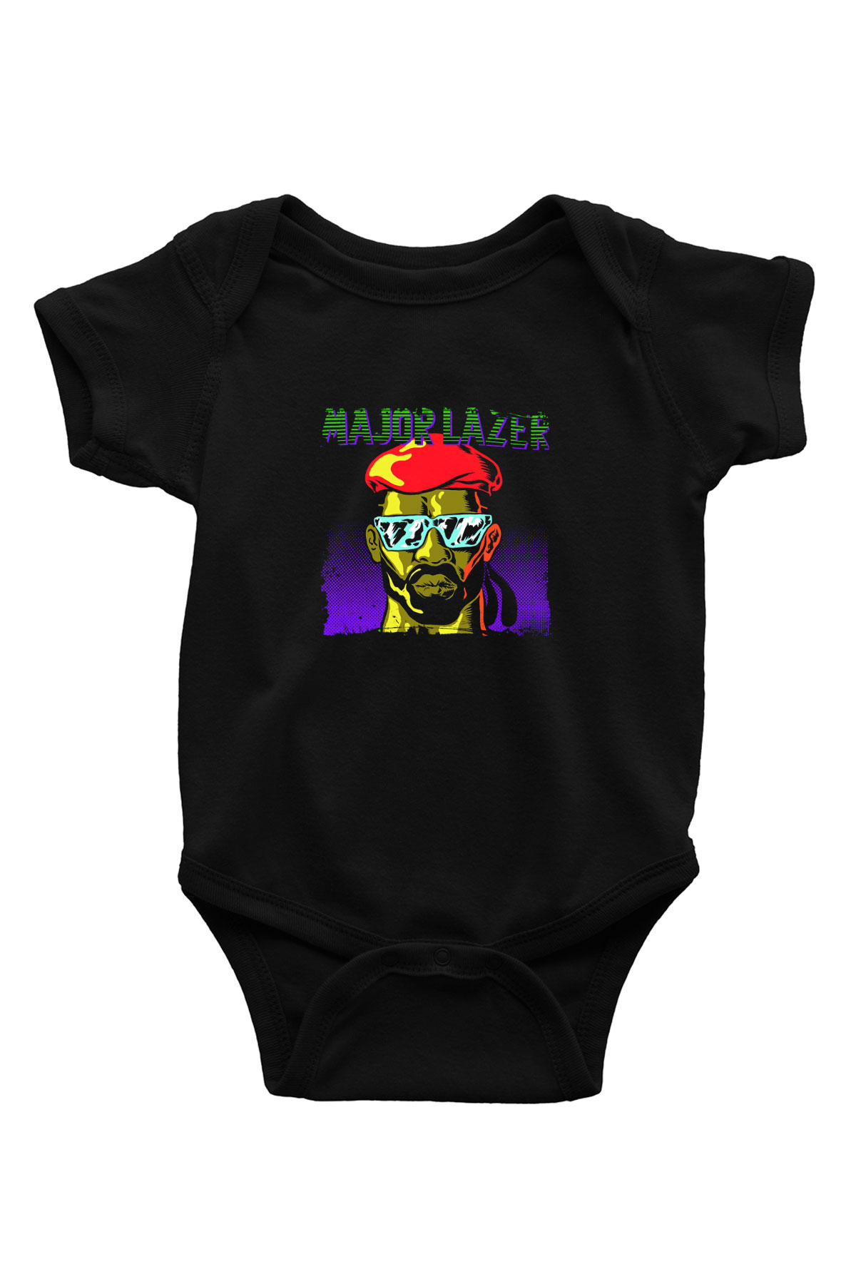 Major Lazer Baskılı Unisex Siyah Bebek Body - Zıbın