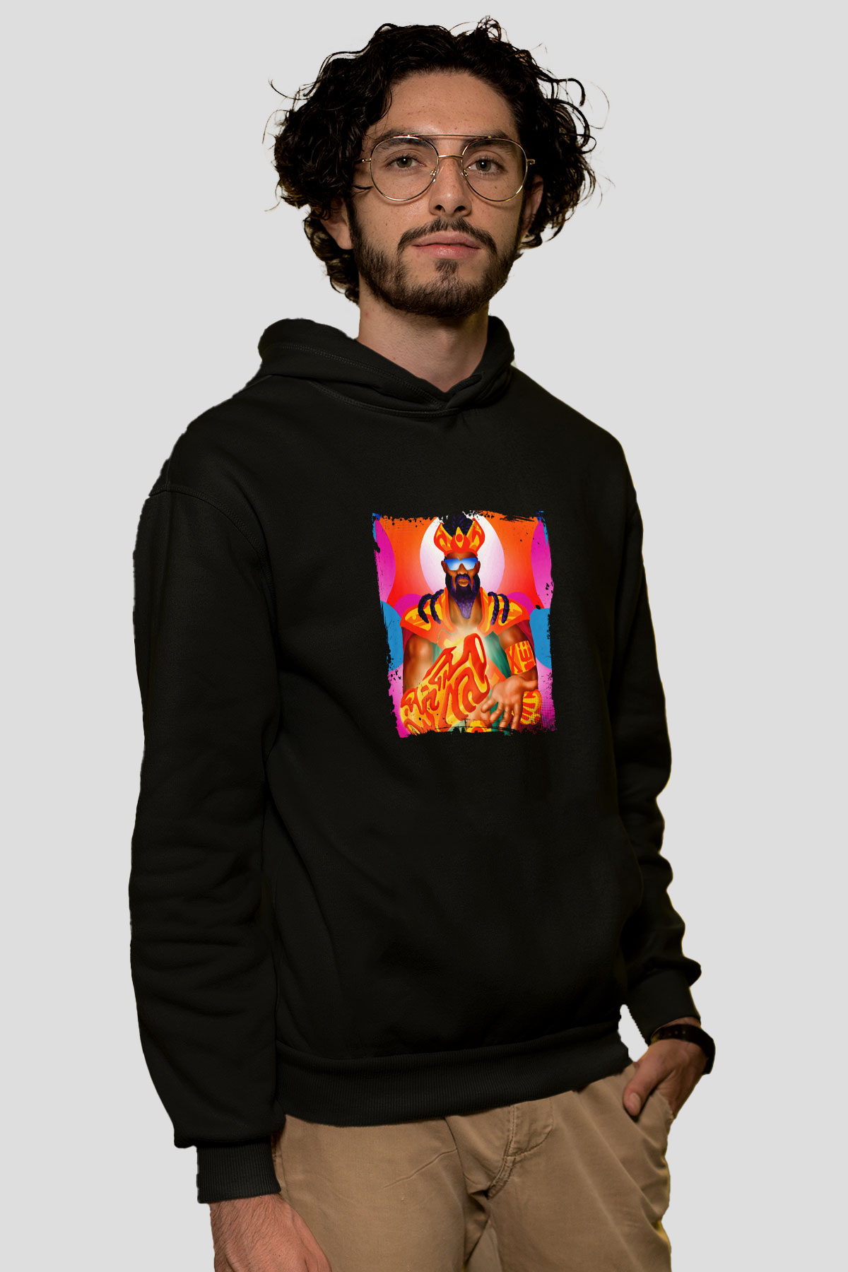 Major Lazer Baskılı Unisex Siyah Hoodie