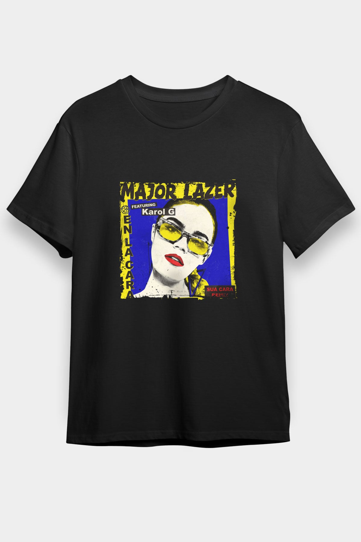Major Lazer Baskılı Unisex Siyah Tişört