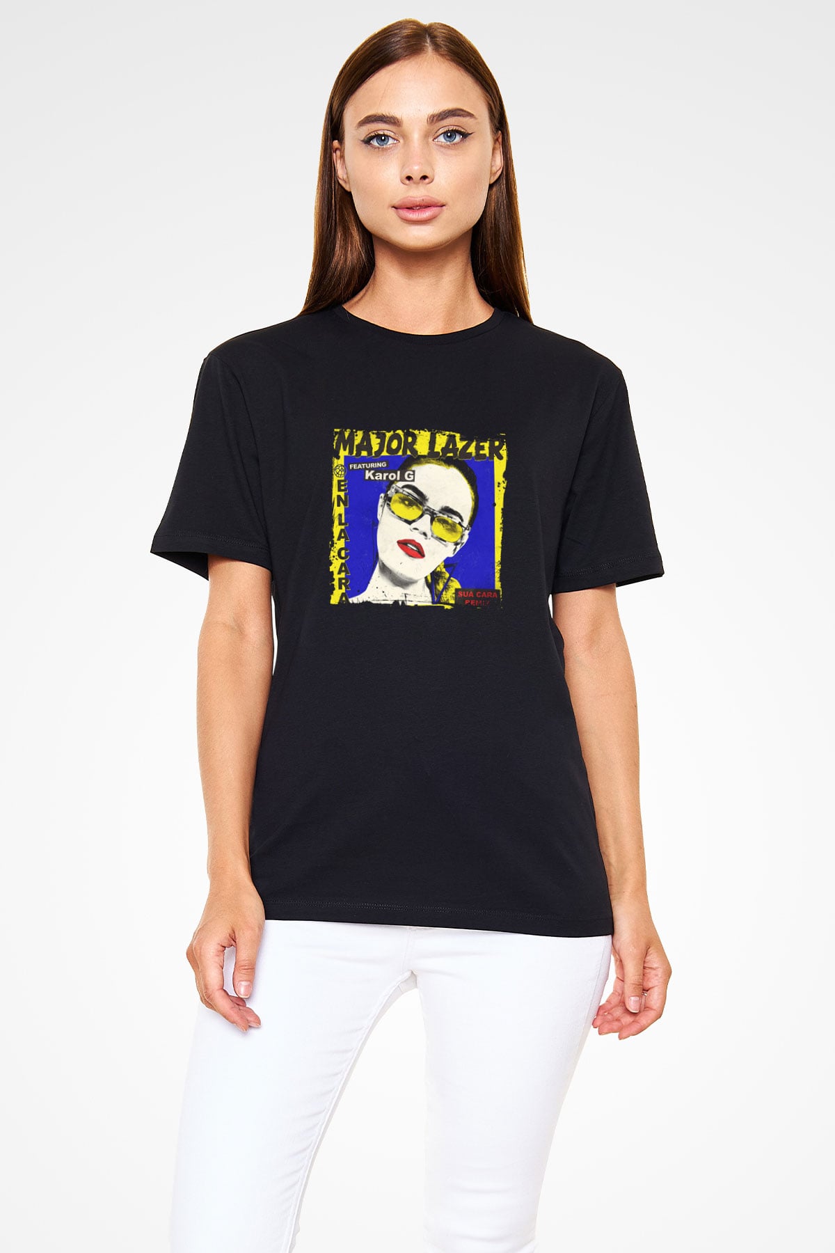 Major Lazer Baskılı Unisex Siyah Tişört