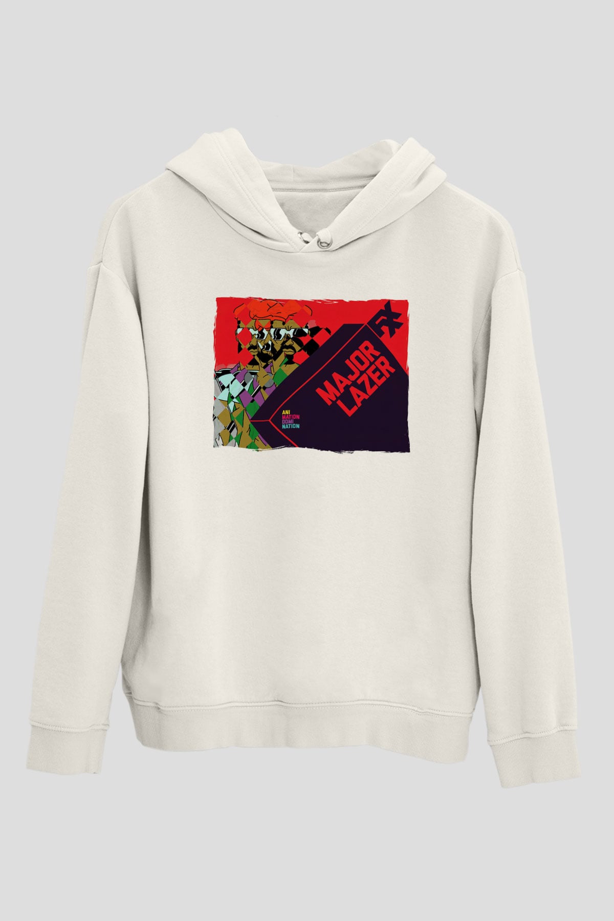 Major Lazer Beyaz Unisex Kapüşonlu Sweatshirt