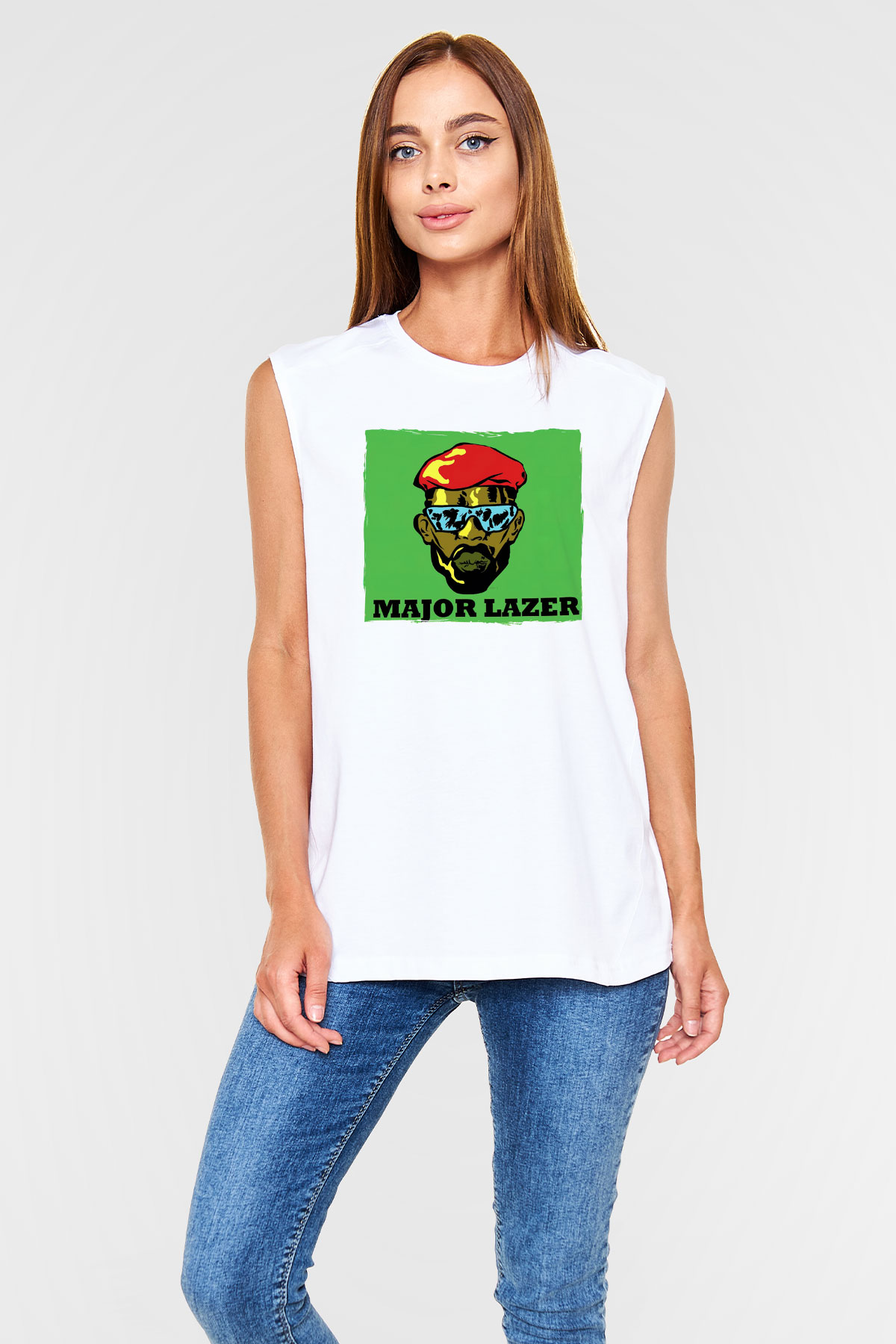 Major Lazer Beyaz Unisex Kolsuz Tişört