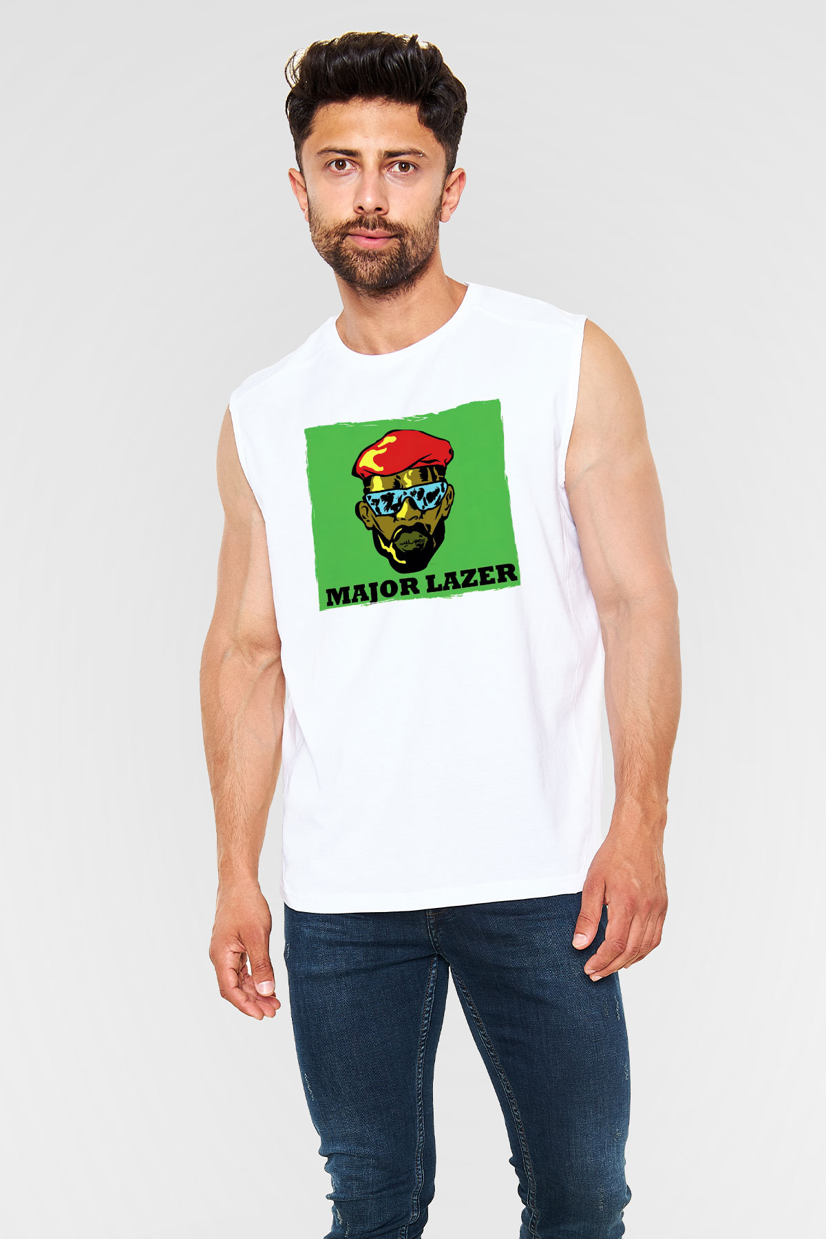 Major Lazer Beyaz Unisex Kolsuz Tişört
