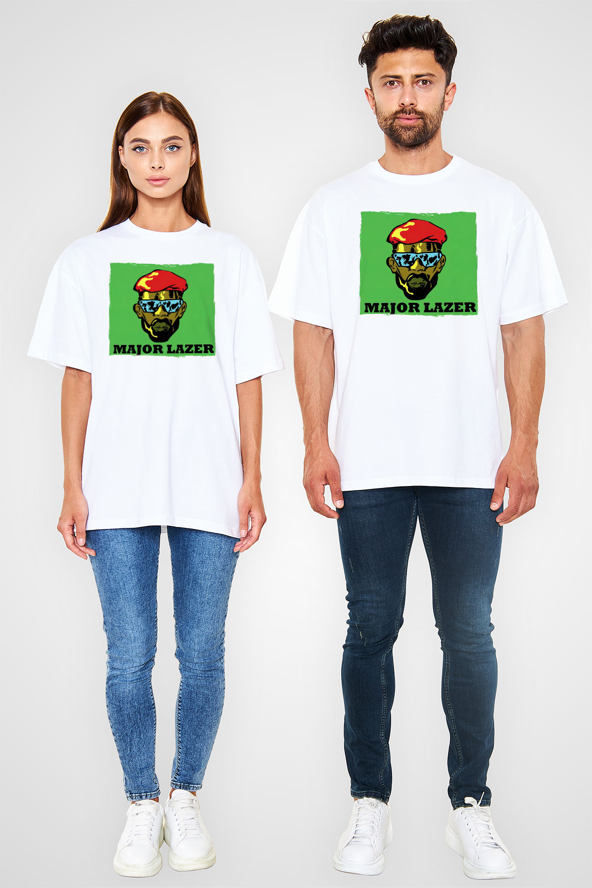 Major Lazer Beyaz Unisex Tişört T-Shirt - TişörtFabrikası