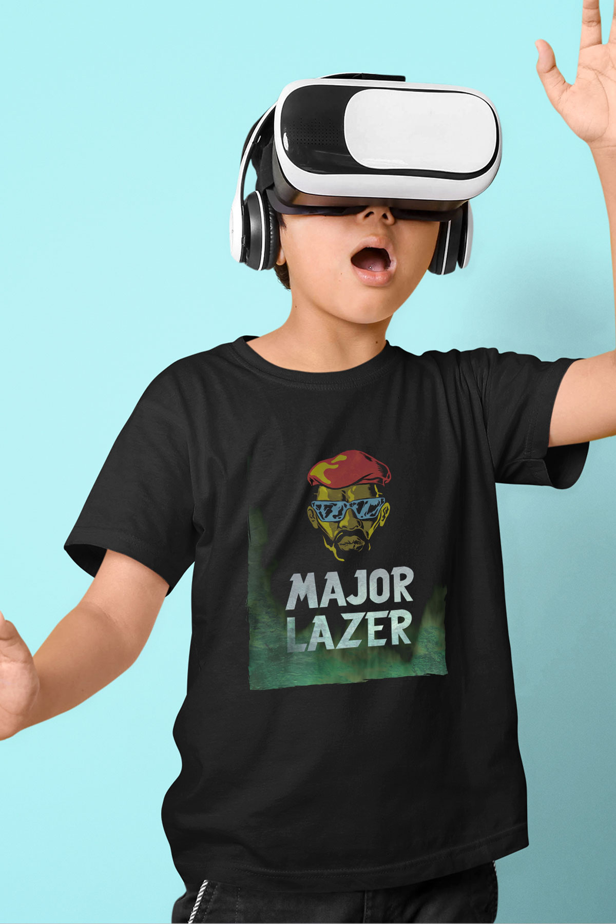 Major Lazer Siyah Unisex Çocuk Tişört
