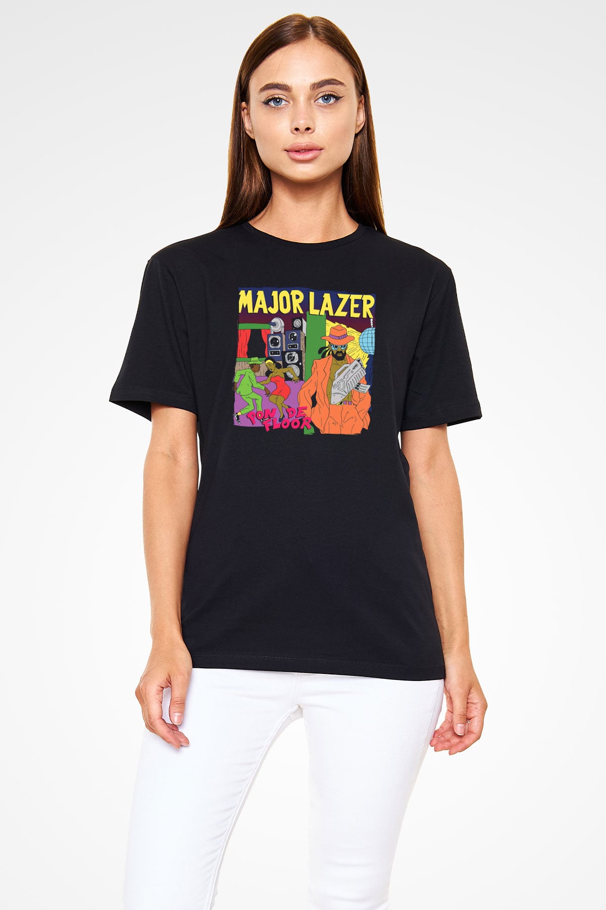 Major Lazer Siyah Unisex Tişört T-Shirt - TişörtFabrikası