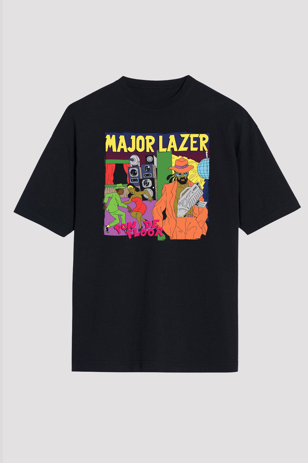 Major Lazer Siyah Unisex Tişört T-Shirt - TişörtFabrikası