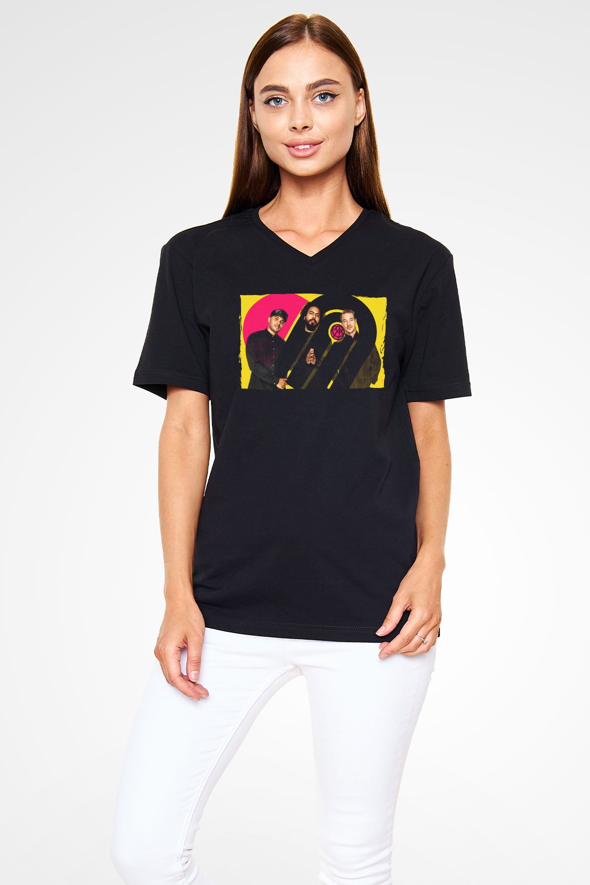 Major Lazer Siyah Unisex V Yaka Tişört