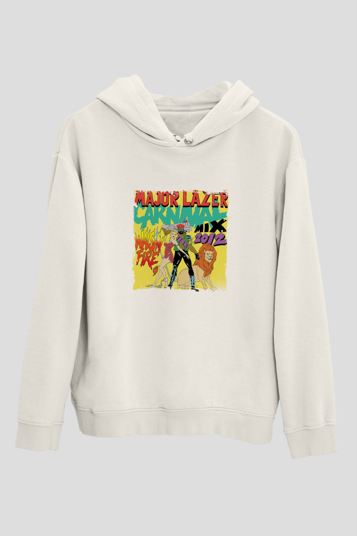 Major LazerBaskılı Beyaz Hoodie