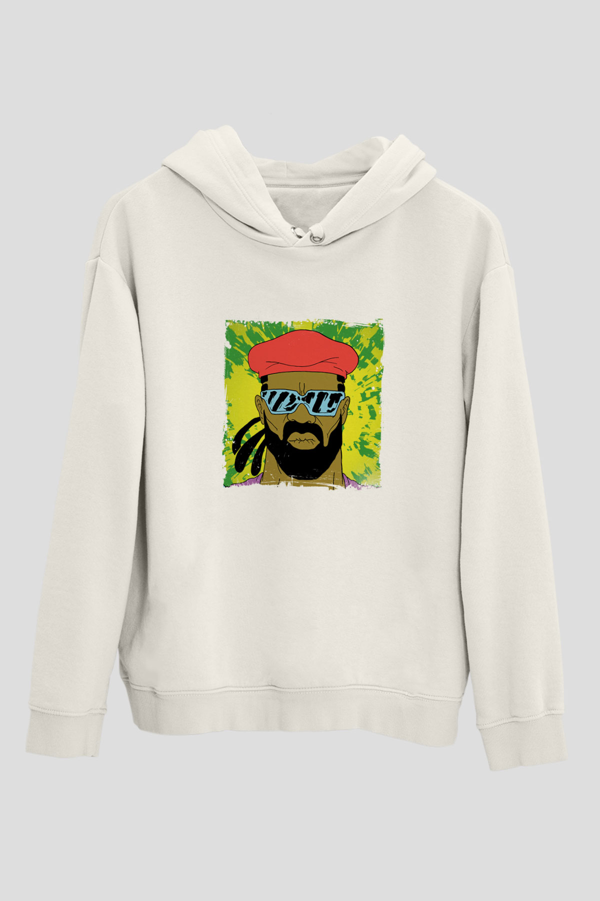 Major LazerBaskılı Beyaz Hoodie