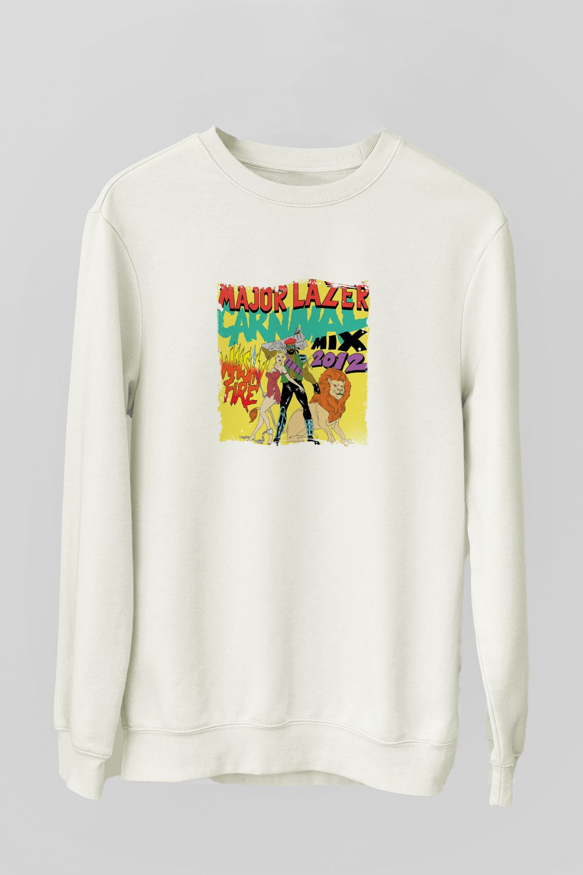 Major LazerBaskılı Beyaz Sweatshirt