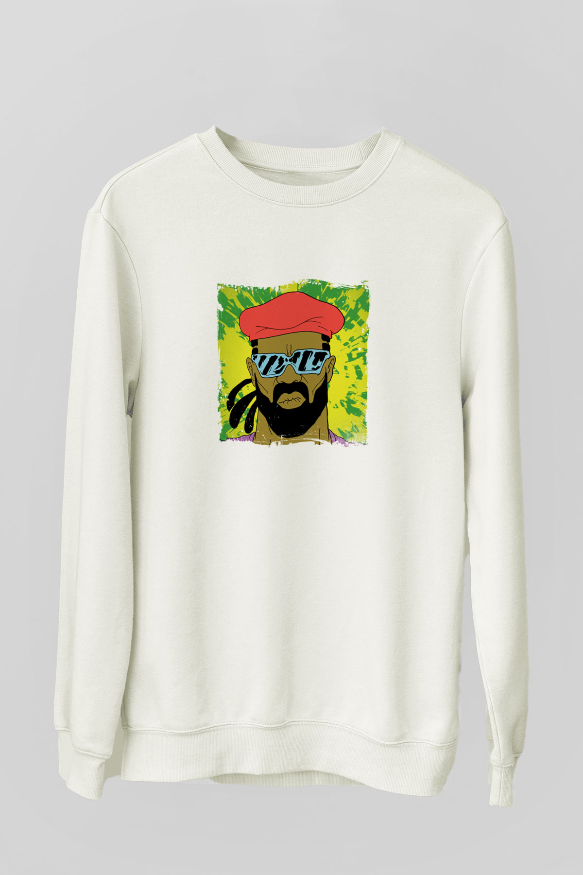 Major LazerBaskılı Beyaz Sweatshirt